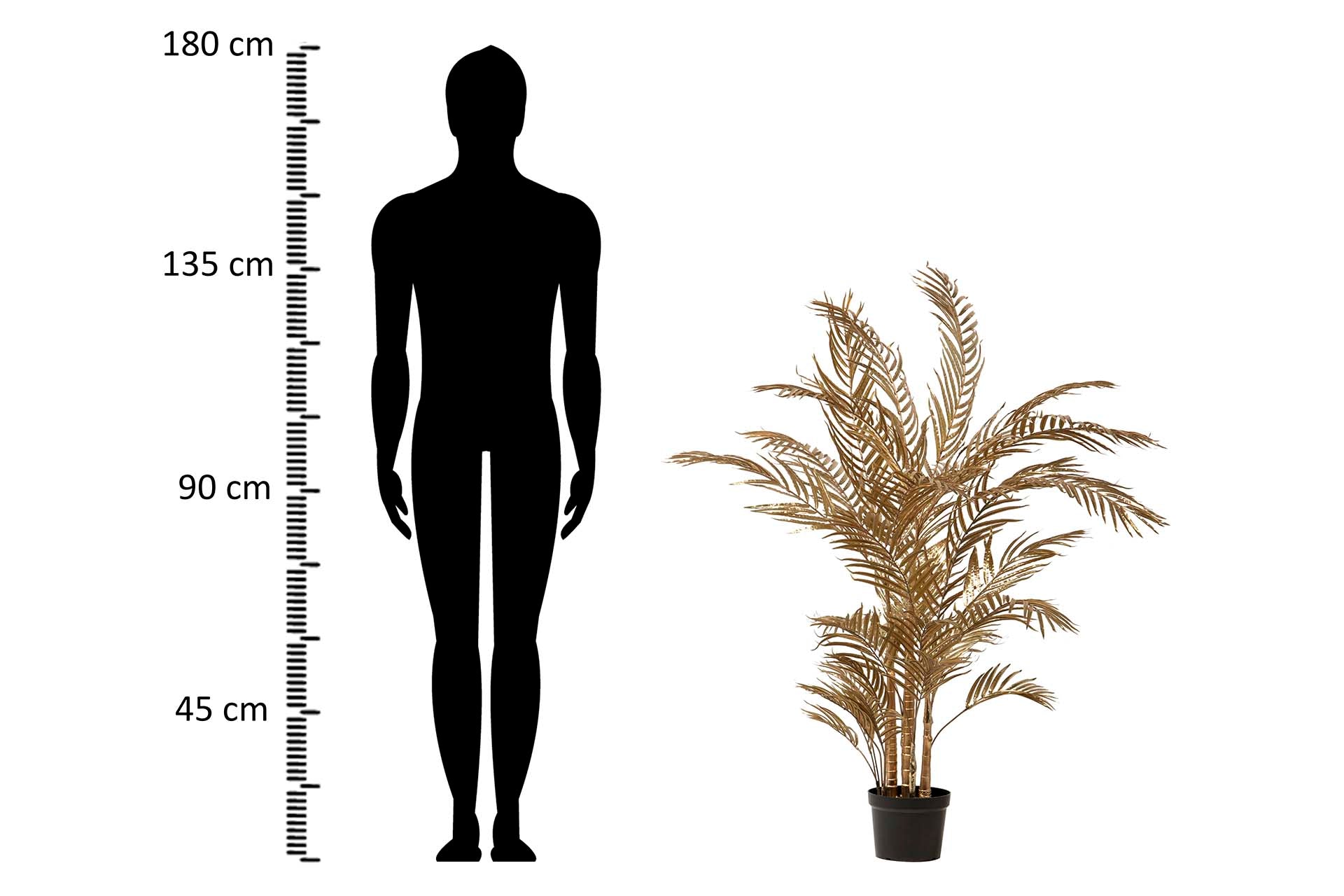 PALMEIRA DOURADA COM VASO 82x60x135 CM