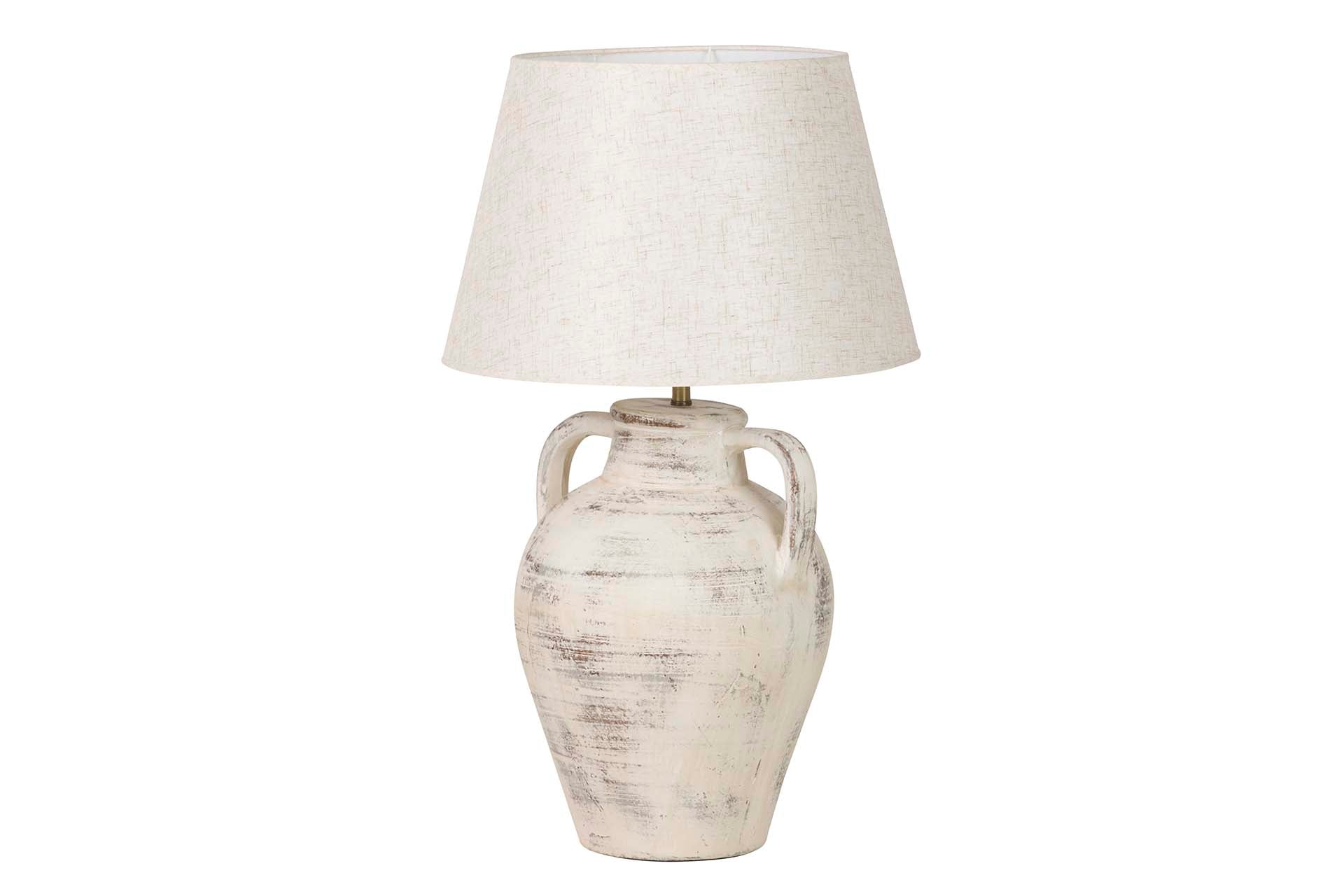 LAMPARA SOBREMESA CERAMICA GRIS 40x40x65 CM