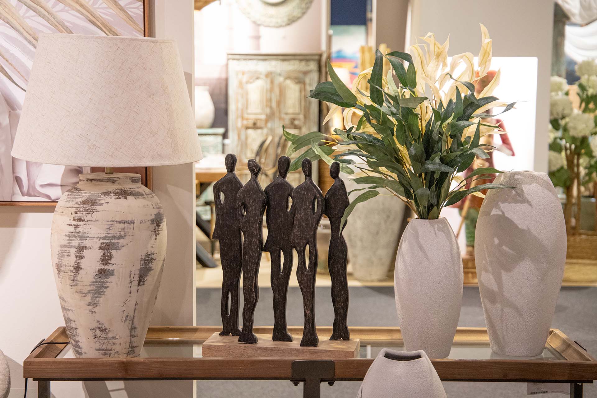 GRAY CERAMIC TABLE LAMP 40x40x68 CM
