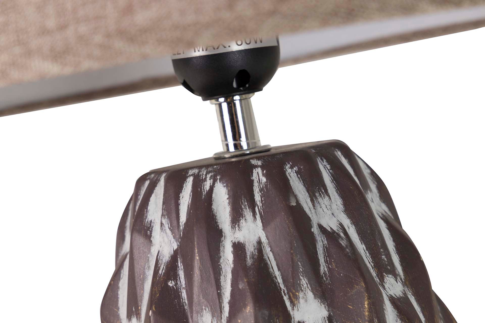 LAMPARA SOBREMESA CERAMICA MARRON 30x30x47 CM - Min.2 uds