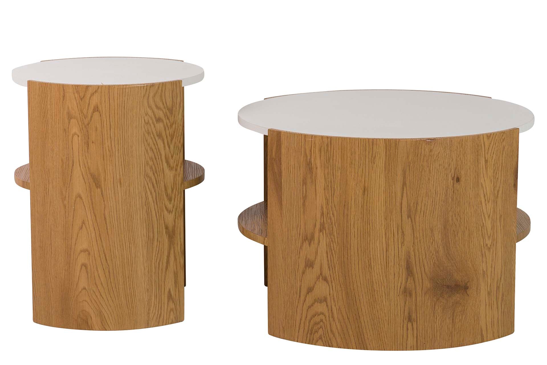 SET 2 MDF TABLES 60x60x40 / 40x40x48 CM