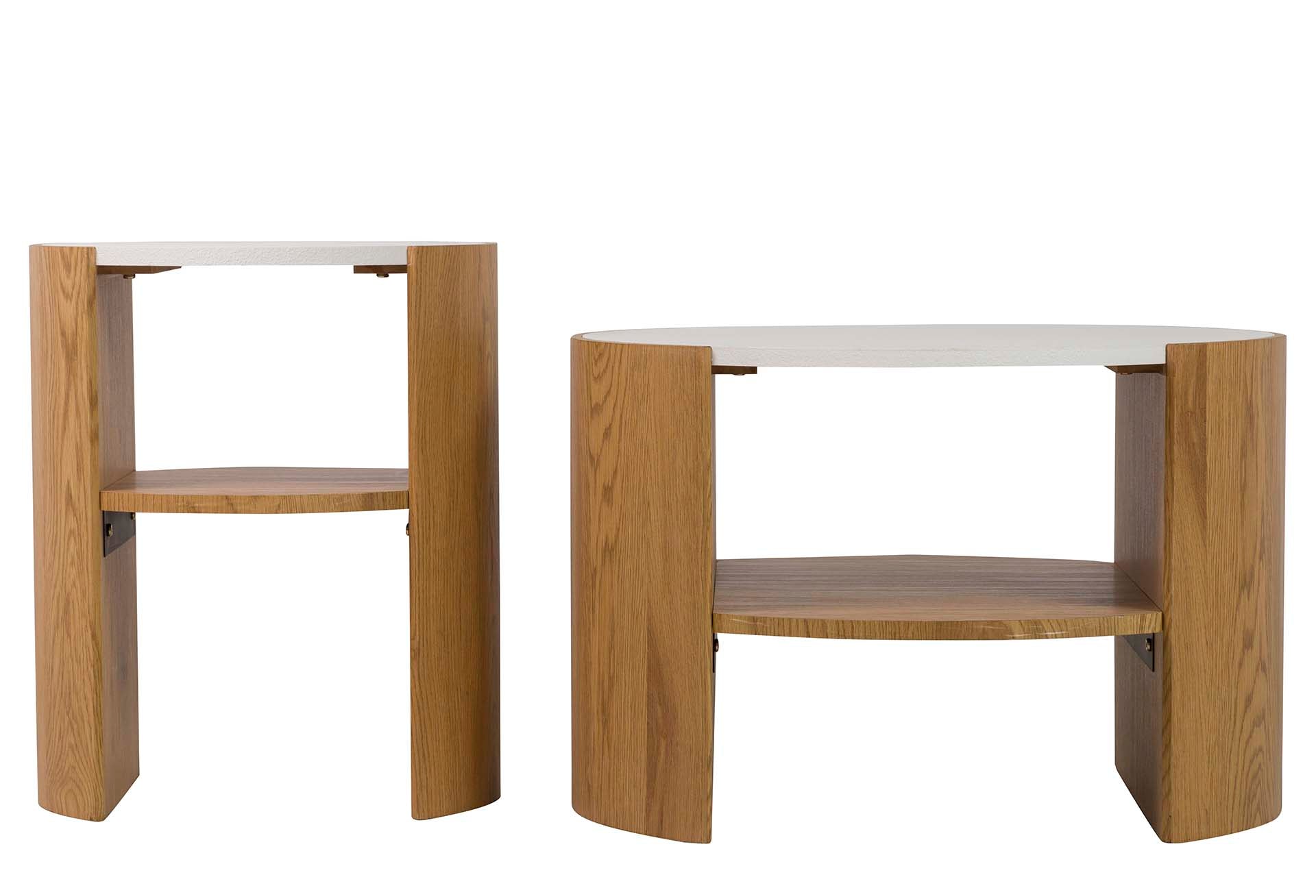 SET 2 MDF TABLES 60x60x40 / 40x40x48 CM