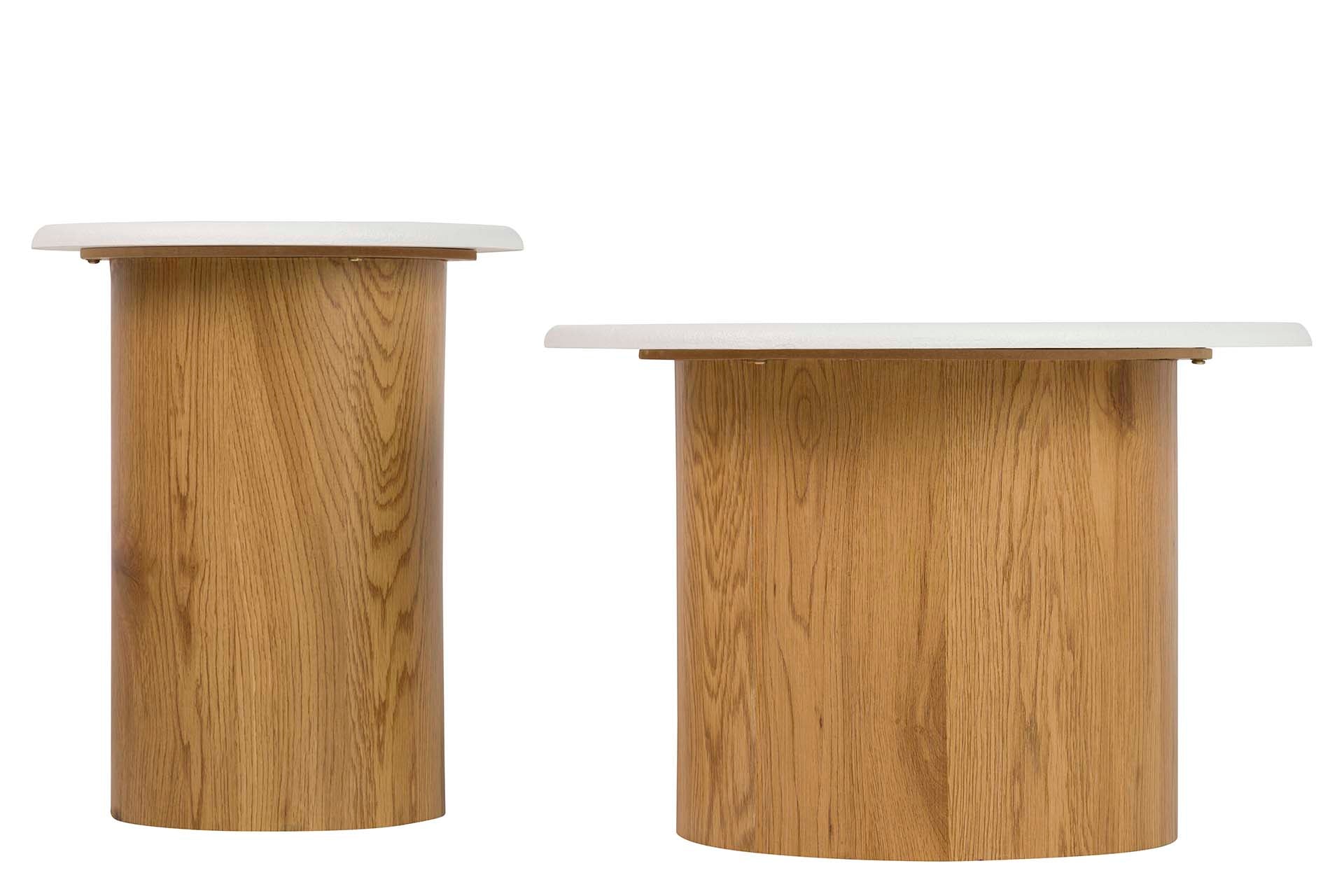 SET 2 MDF TABLES 60x60x41 40x40x48 CM