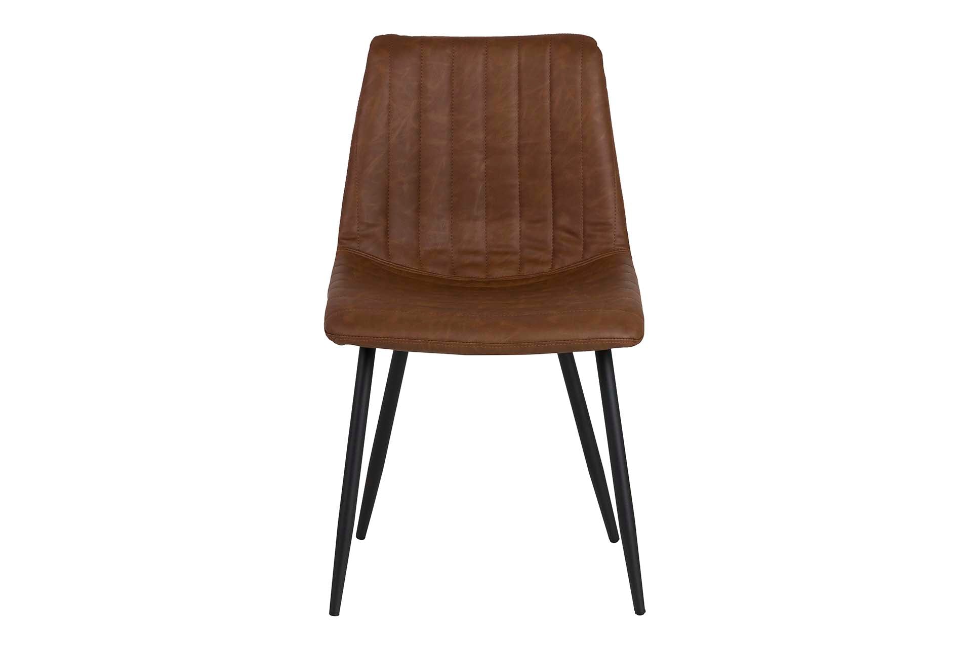 SILLA METAL PU MARRON 48x56x80 CM - Min.2 uds