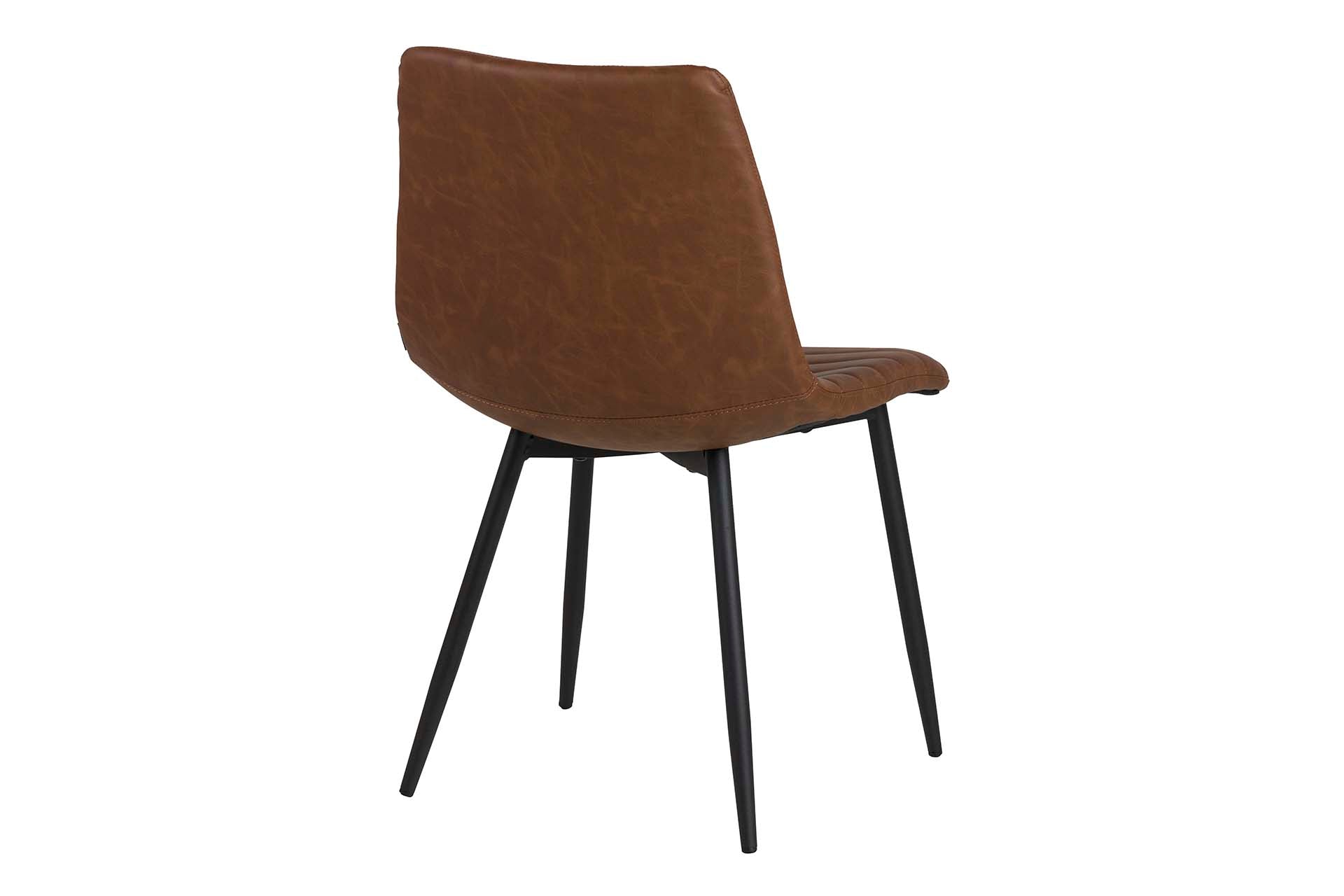 SILLA METAL PU MARRON 48x56x80 CM - Min.2 uds