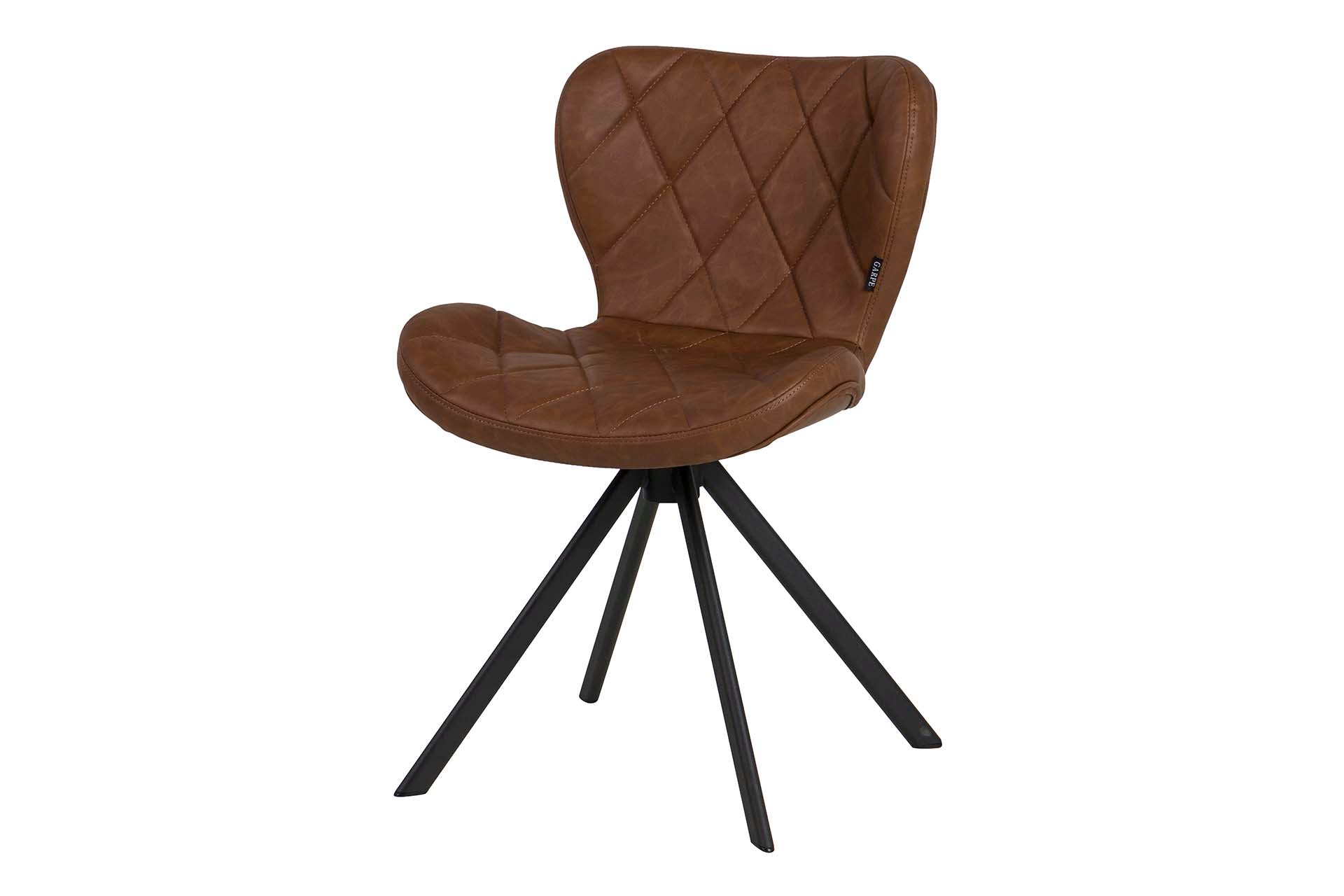 SILLA METAL PU MARRON 47x55x72 CM - Min.2 uds