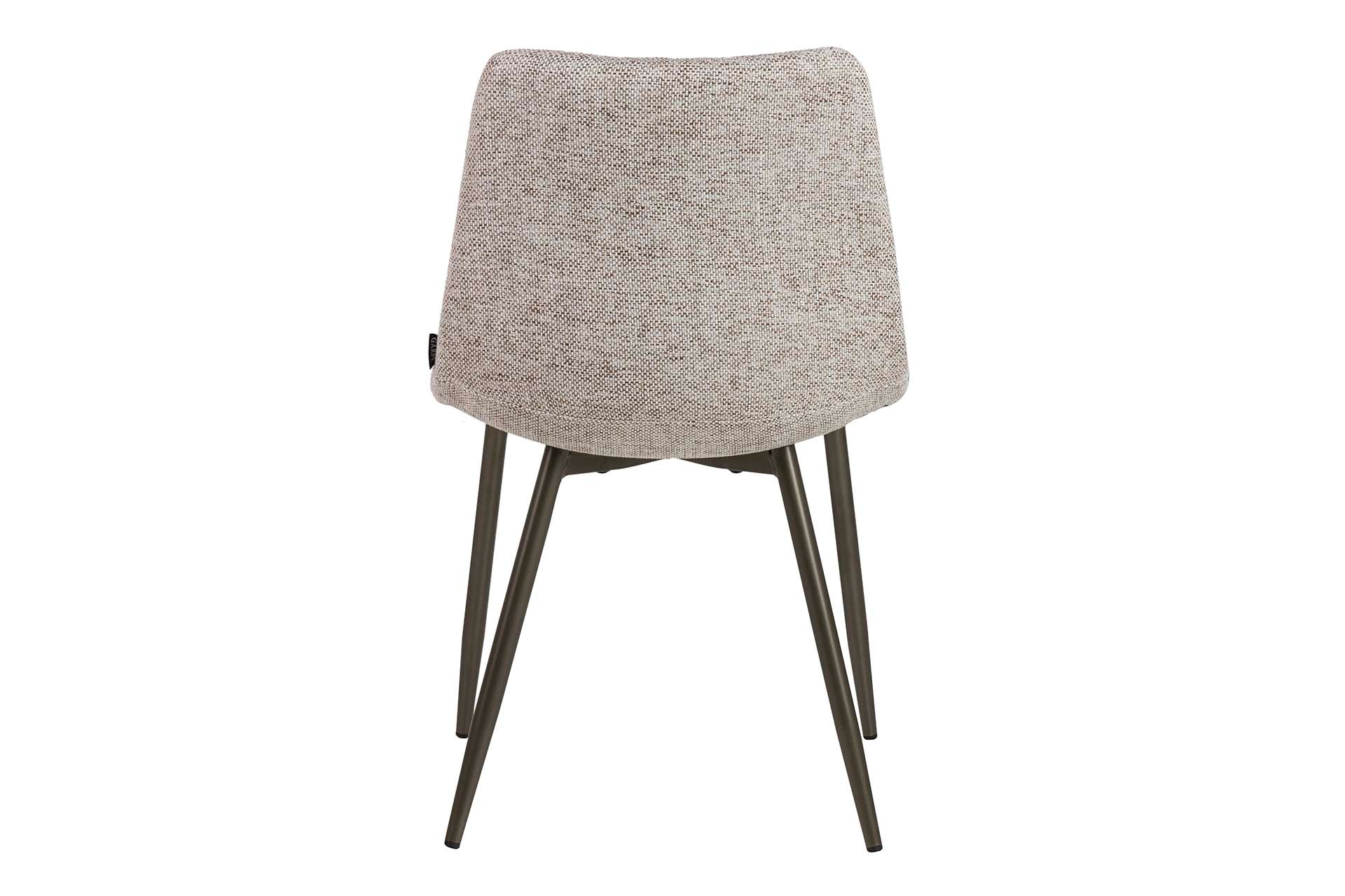 SILLA METAL CHENILLA BEIGE 48x56x80 CM - Min.2 uds