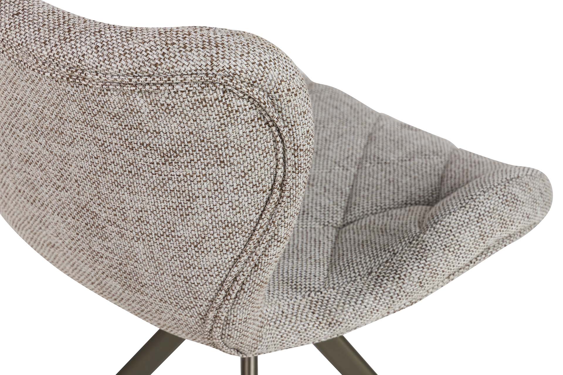 BEIGE CHENILLE METAL CHAIR 47x55x72 CM - Min.2 units