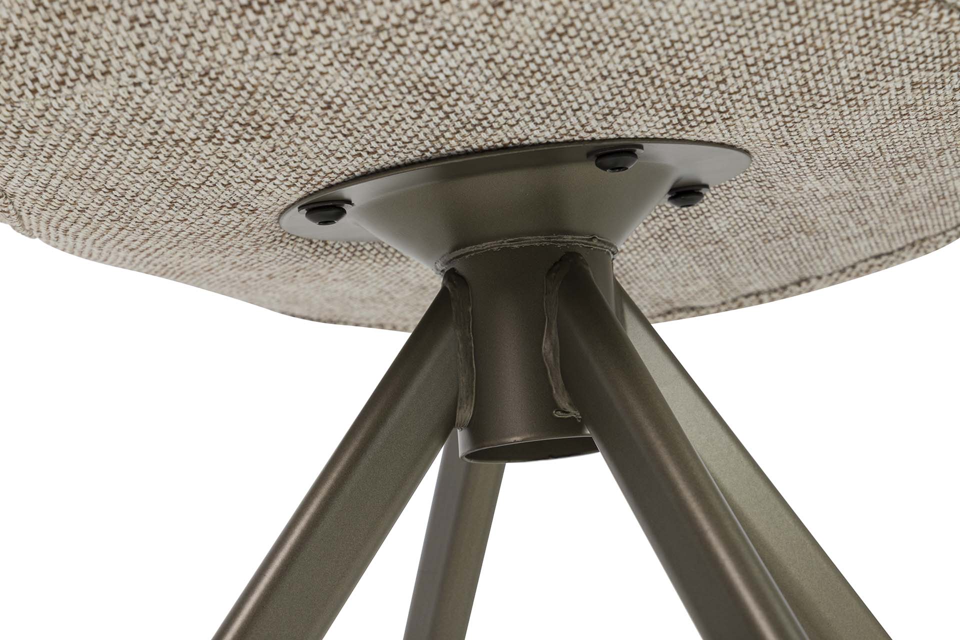 BEIGE CHENILLE METAL CHAIR 47x55x72 CM - Min.2 units
