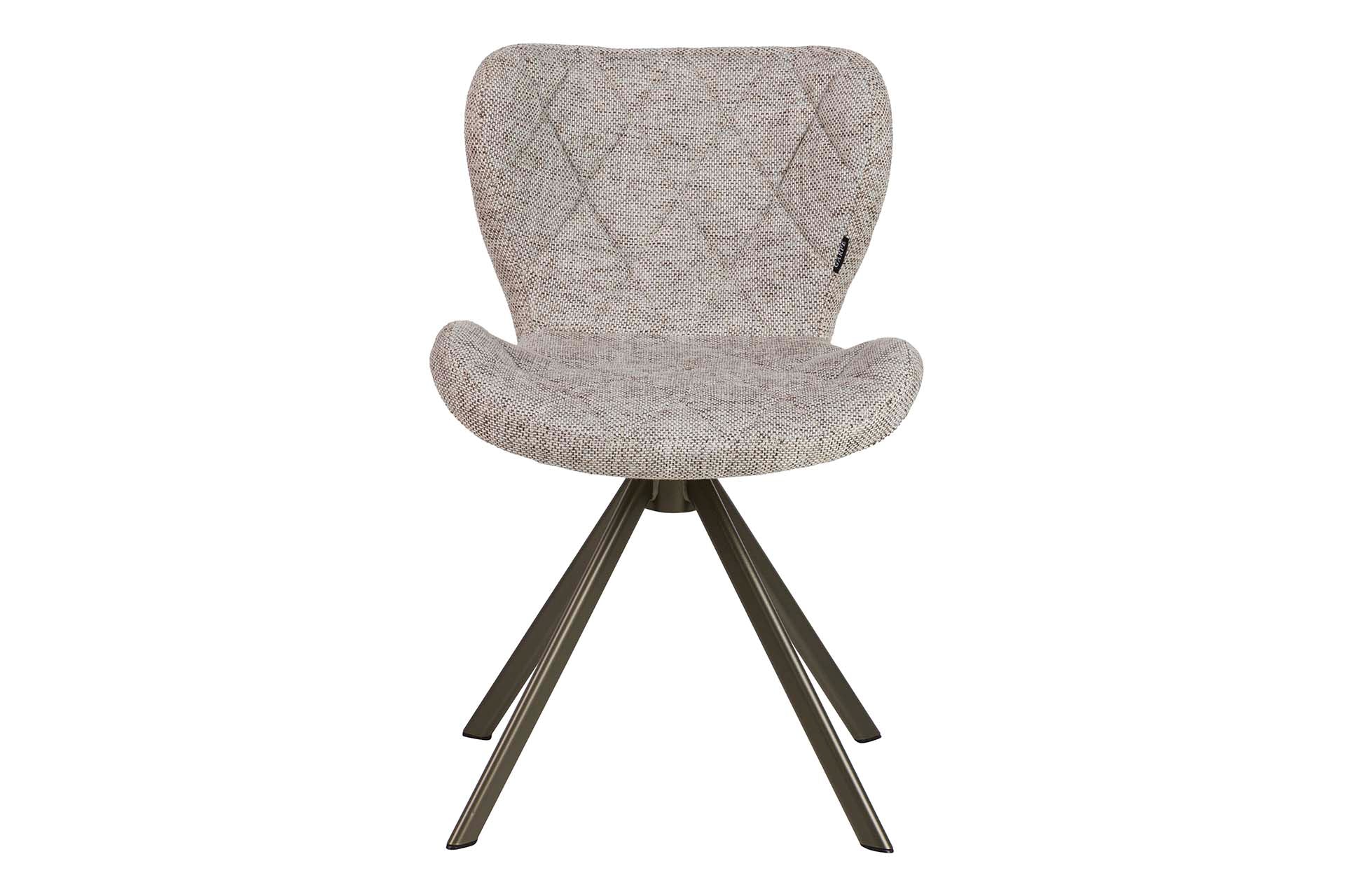 CADEIRA DE METAL CHENILLE BEGE 47x55x72 CM - Mín. 2 unidades