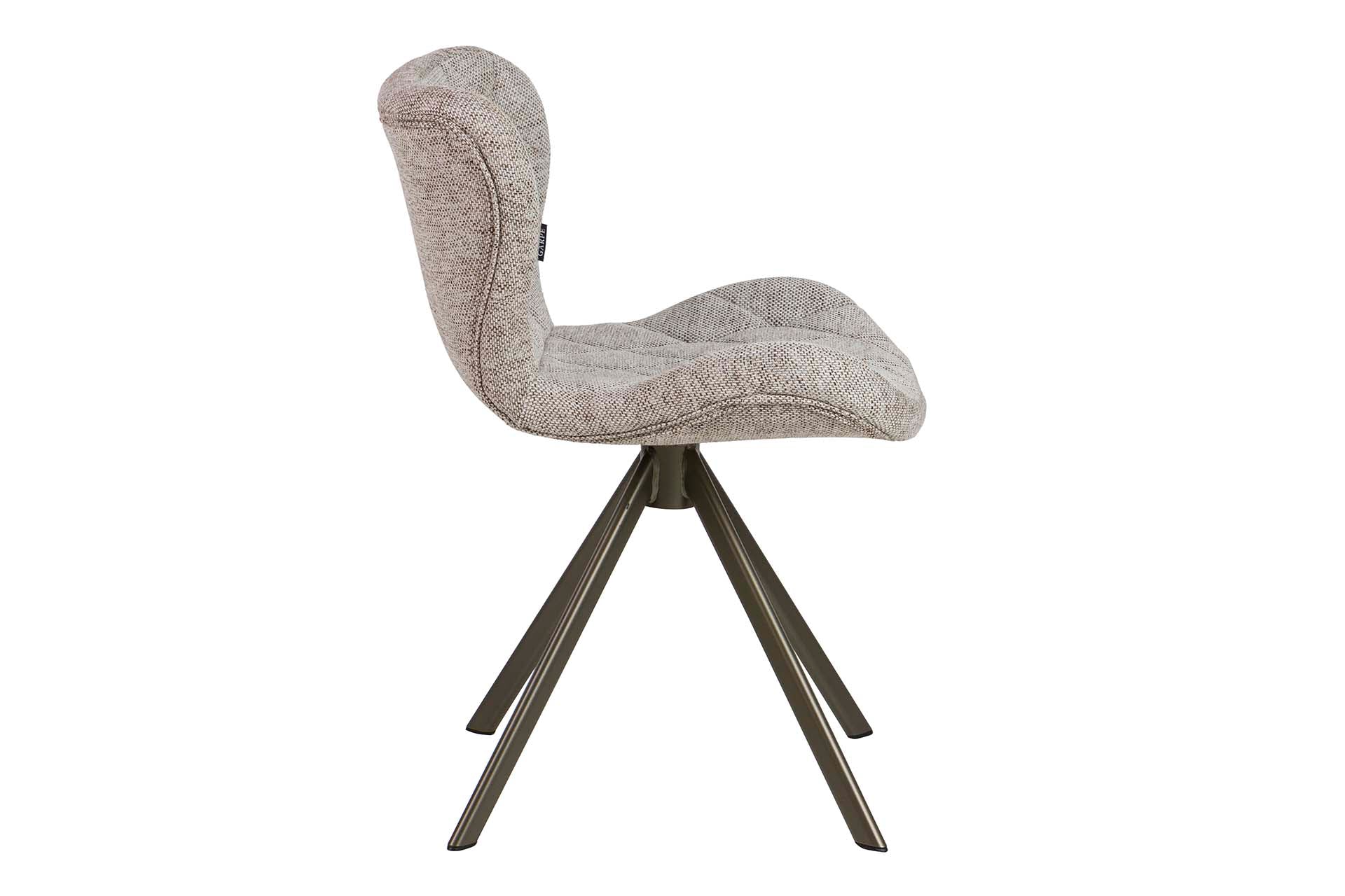 BEIGE CHENILLE METAL CHAIR 47x55x72 CM - Min.2 units