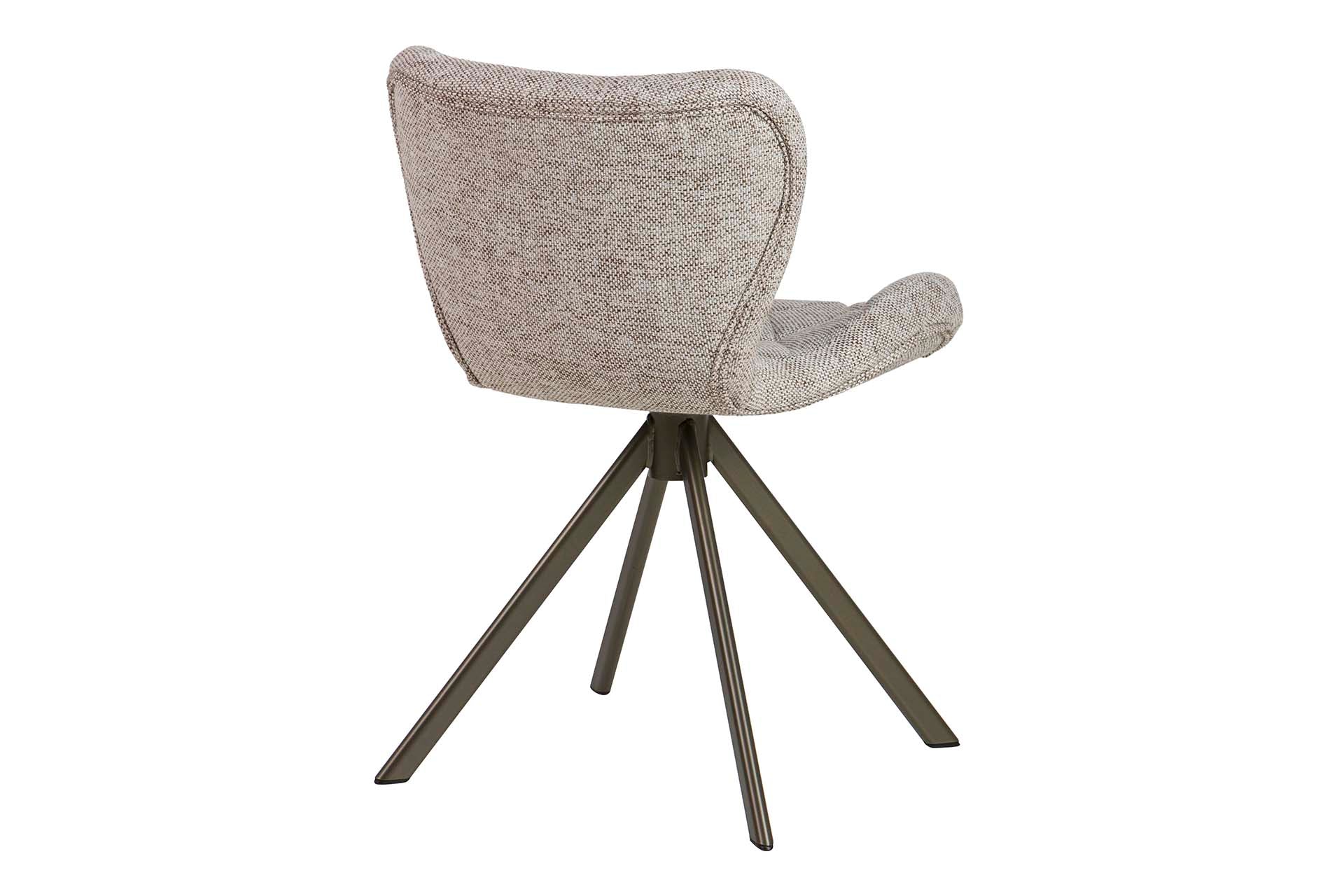 BEIGE CHENILLE METAL CHAIR 47x55x72 CM - Min.2 units