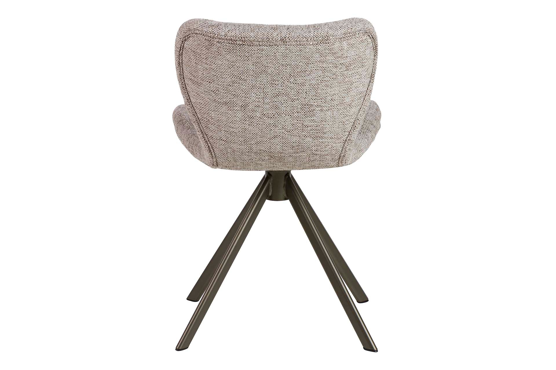 BEIGE CHENILLE METAL CHAIR 47x55x72 CM - Min.2 units