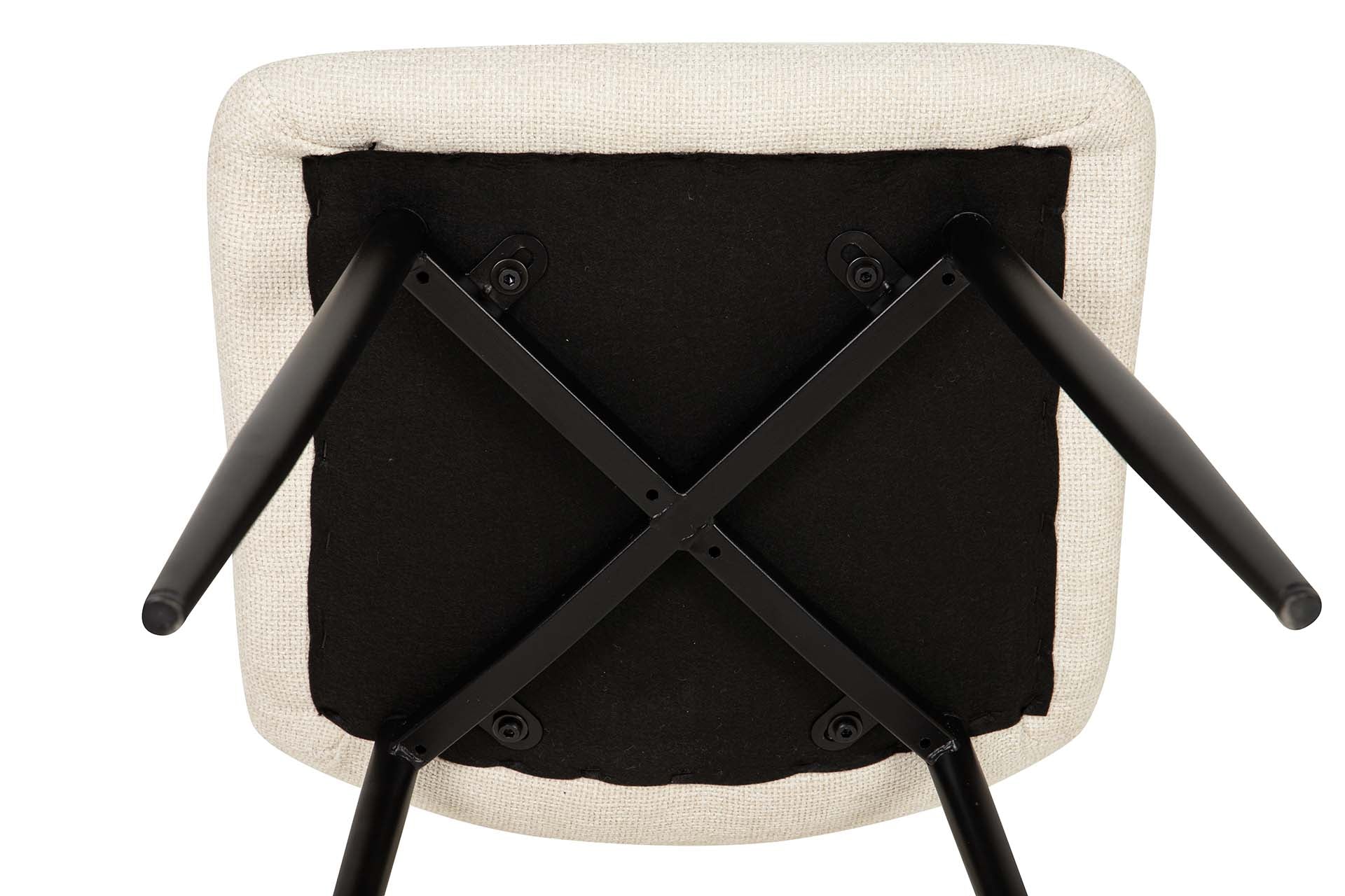 SILLA METAL CHENILLA BEIGE 48x56x80 CM - Min.4 uds