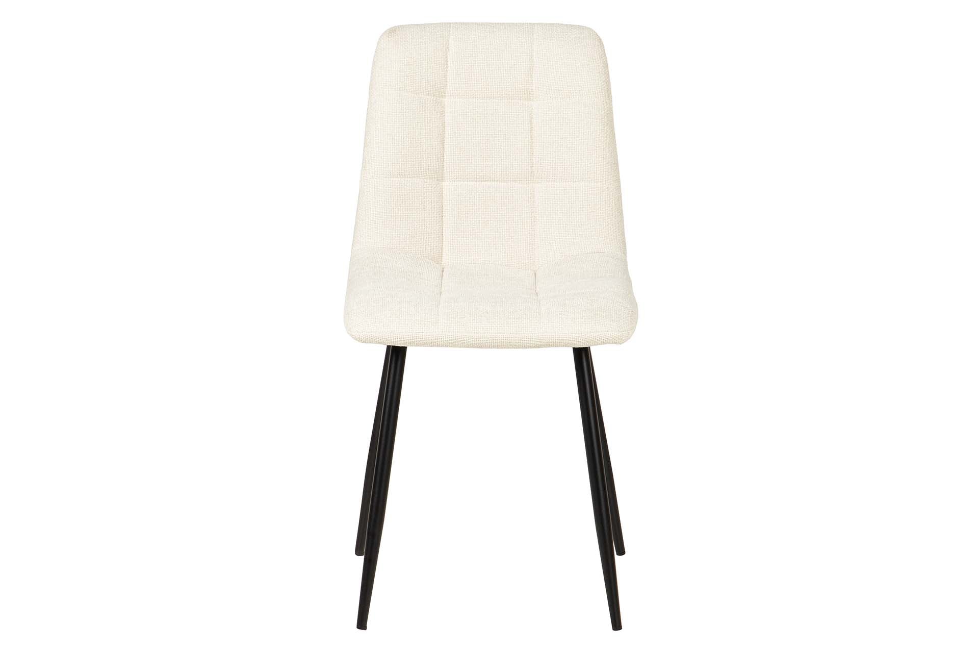 SILLA METAL CHENILLA BEIGE 48x56x80 CM - Min.4 uds