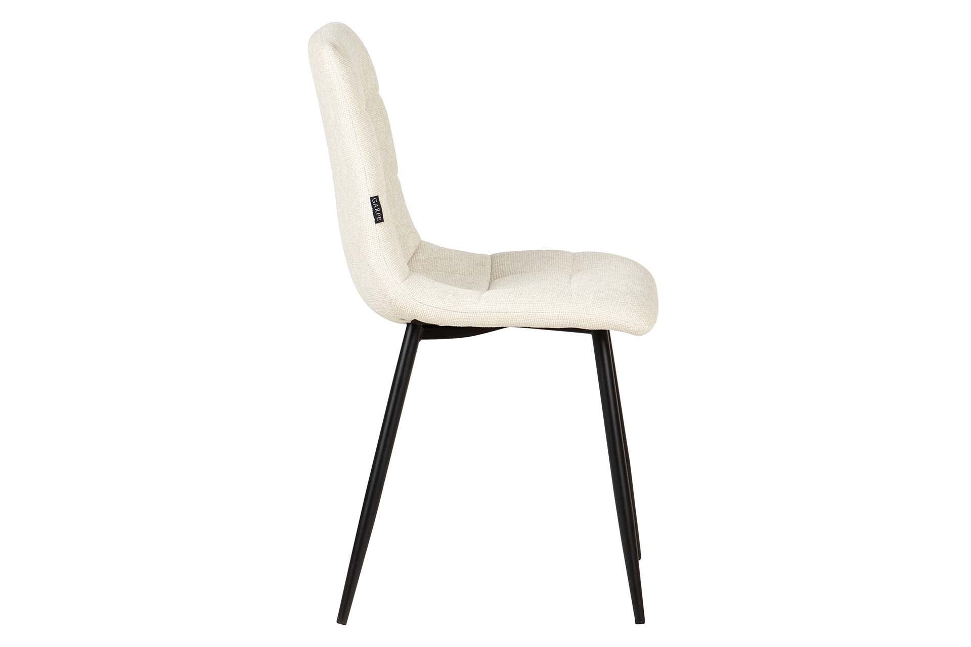 SILLA METAL CHENILLA BEIGE 48x56x80 CM - Min.4 uds