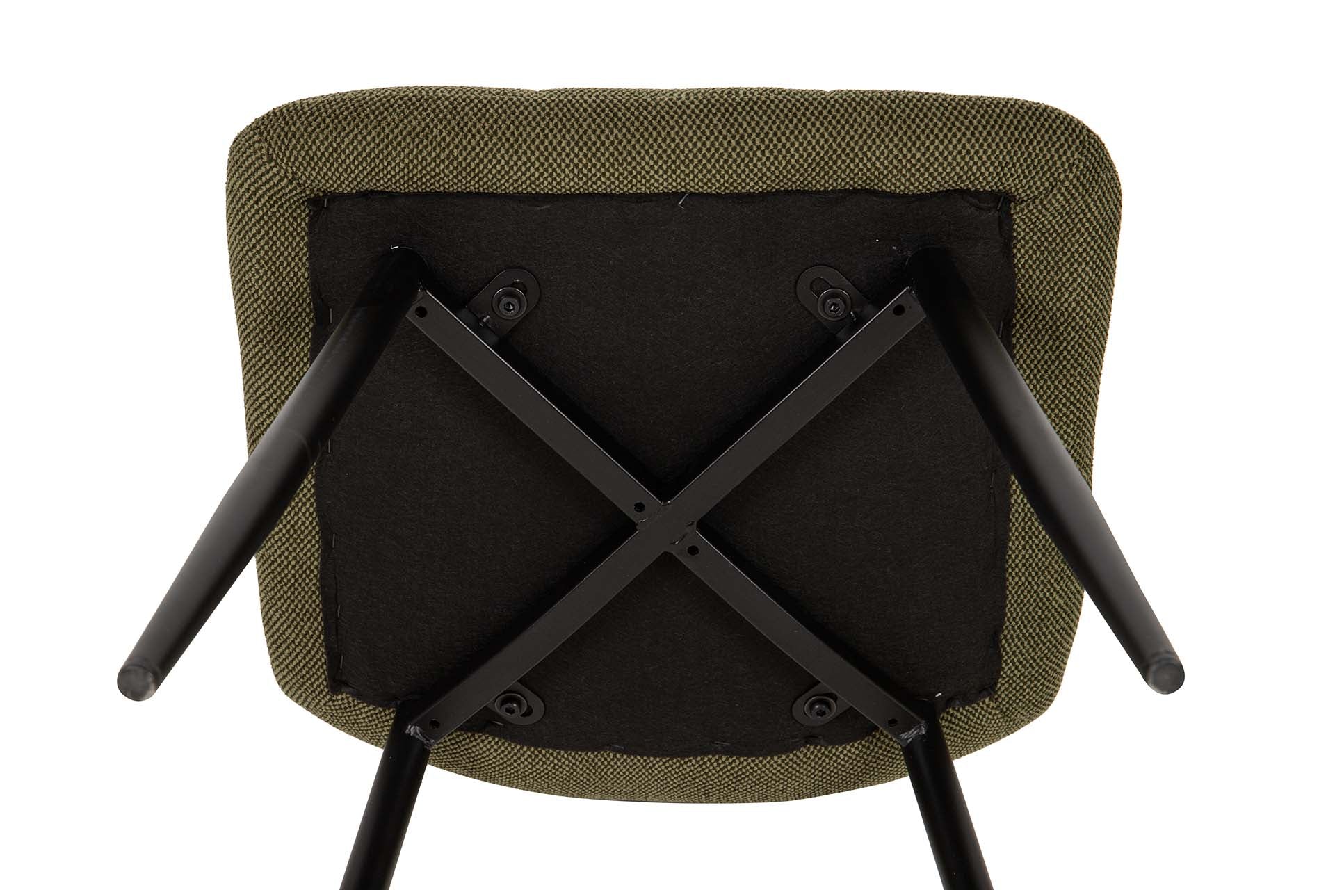 SILLA METAL CHENILLA VERDE OLIVA 48x56x80 CM - Min.4 uds