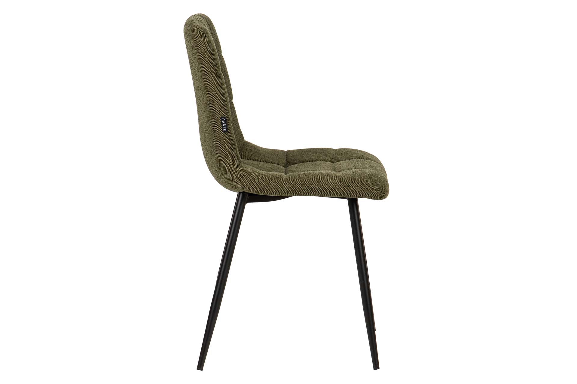 SILLA METAL CHENILLA VERDE OLIVA 48x56x80 CM - Min.4 uds