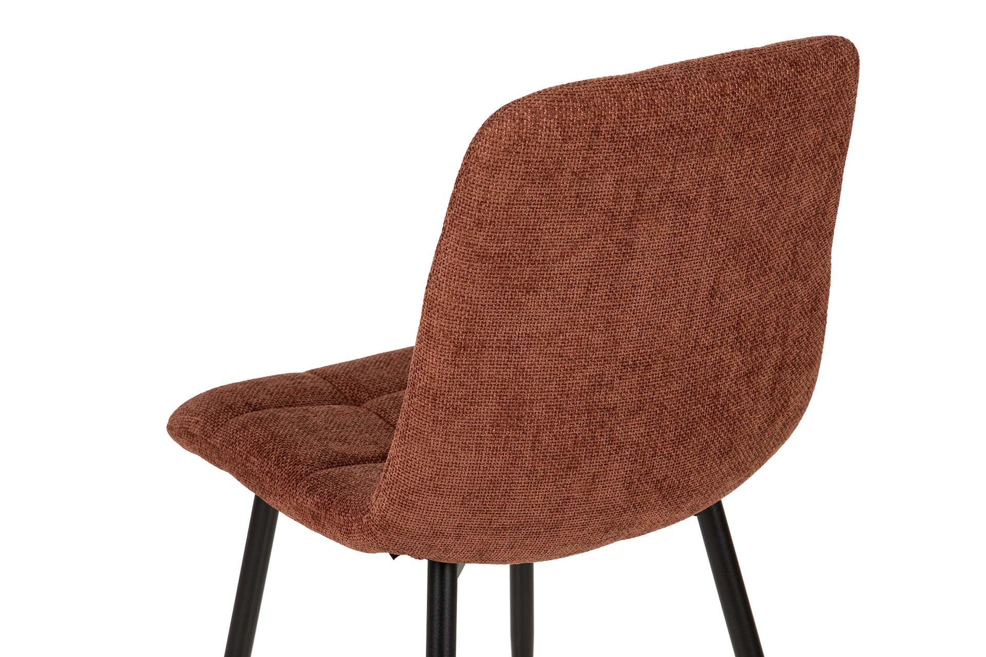 SILLA METAL CHENILLA TERRACOTA 48x56x80 CM - Min.4 uds