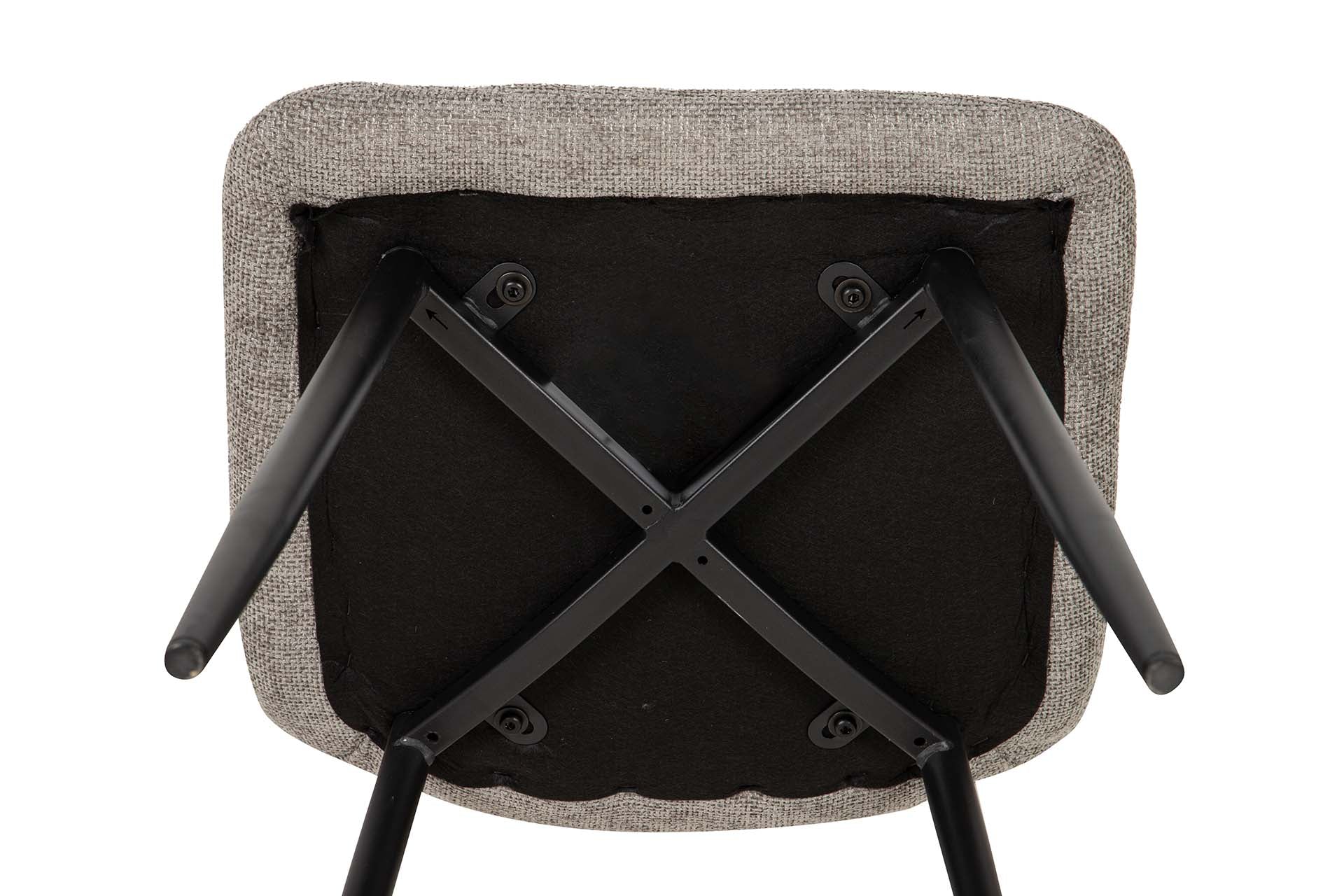 SILLA METAL POLIESTER GRIS NEGRO 48x56x80 CM - Min.4 uds