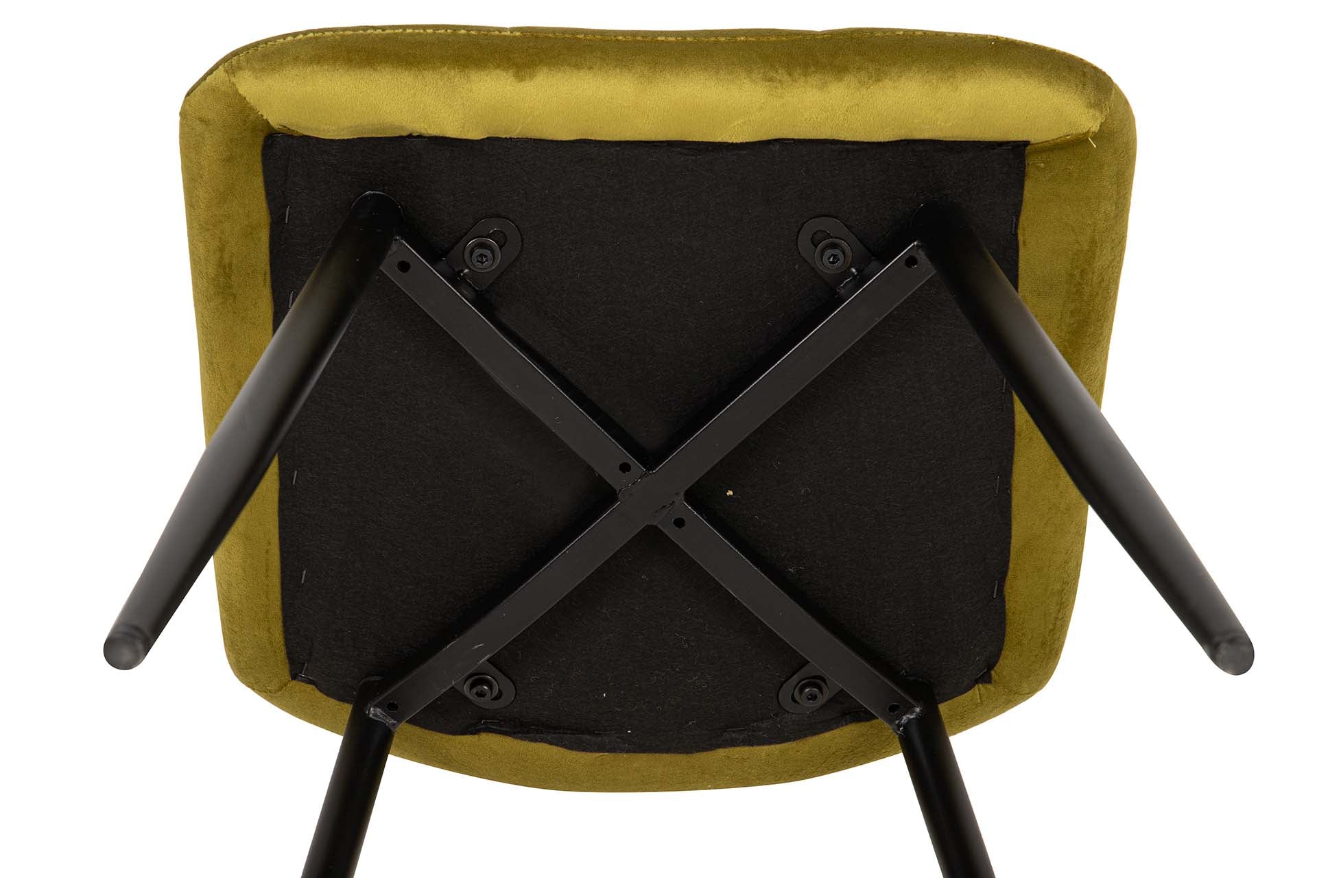 SILLA METAL VELVET VERDE NEGRO 48x56x80 CM - Min.4 uds