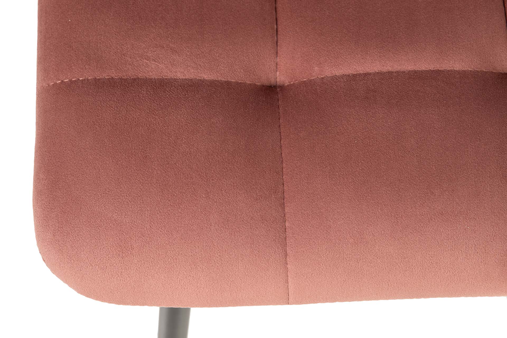 SILLA METAL VELVET ROSA NEGRO 48x56x80 CM - Min.4 uds