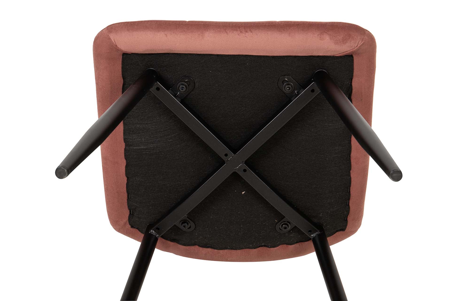 SILLA METAL VELVET ROSA NEGRO 48x56x80 CM - Min.4 uds