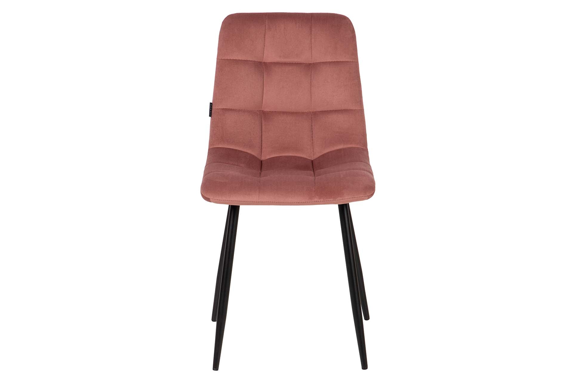 SILLA METAL VELVET ROSA NEGRO 48x56x80 CM - Min.4 uds
