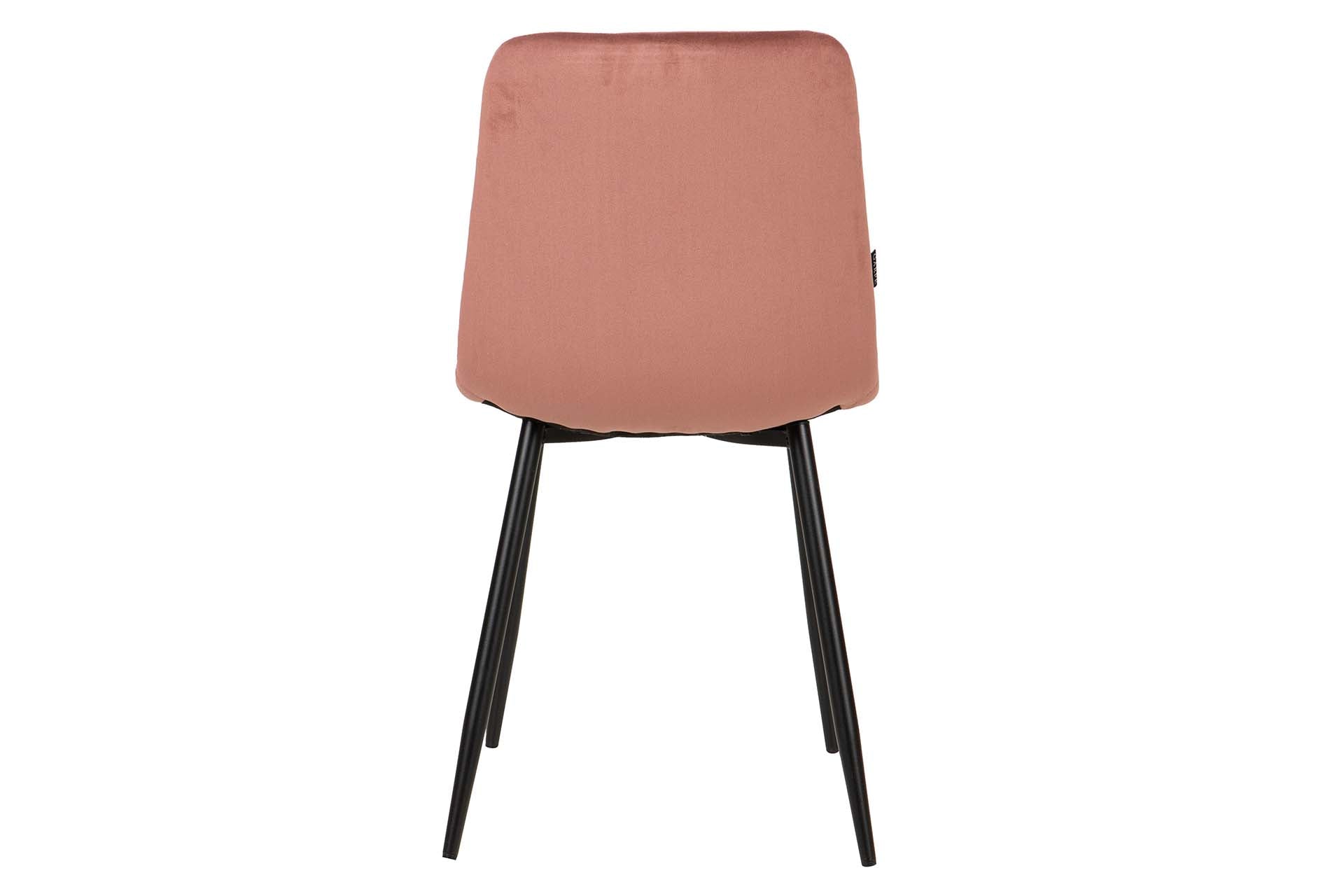 SILLA METAL VELVET ROSA NEGRO 48x56x80 CM - Min.4 uds