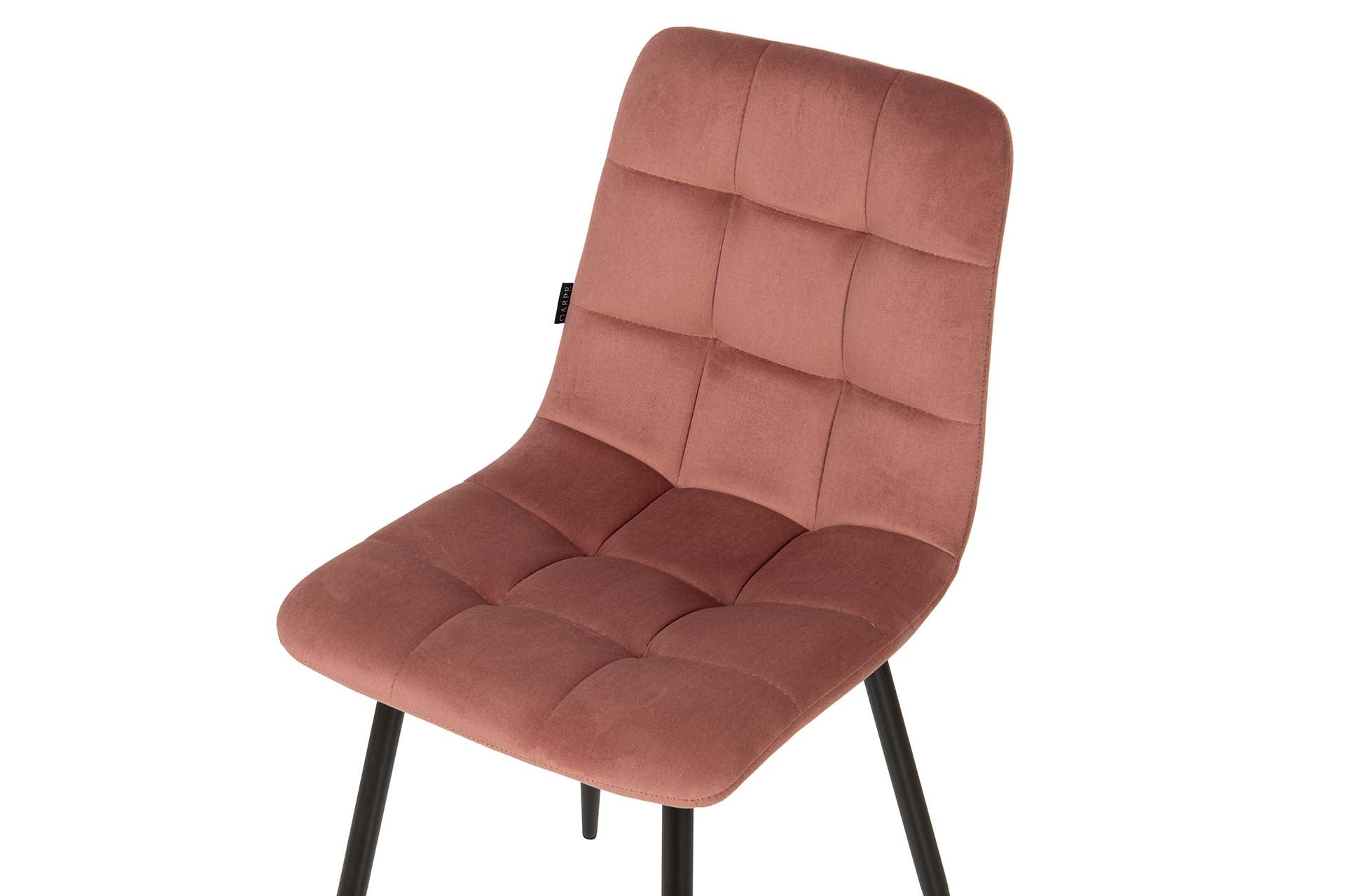 SILLA METAL VELVET ROSA NEGRO 48x56x80 CM - Min.4 uds