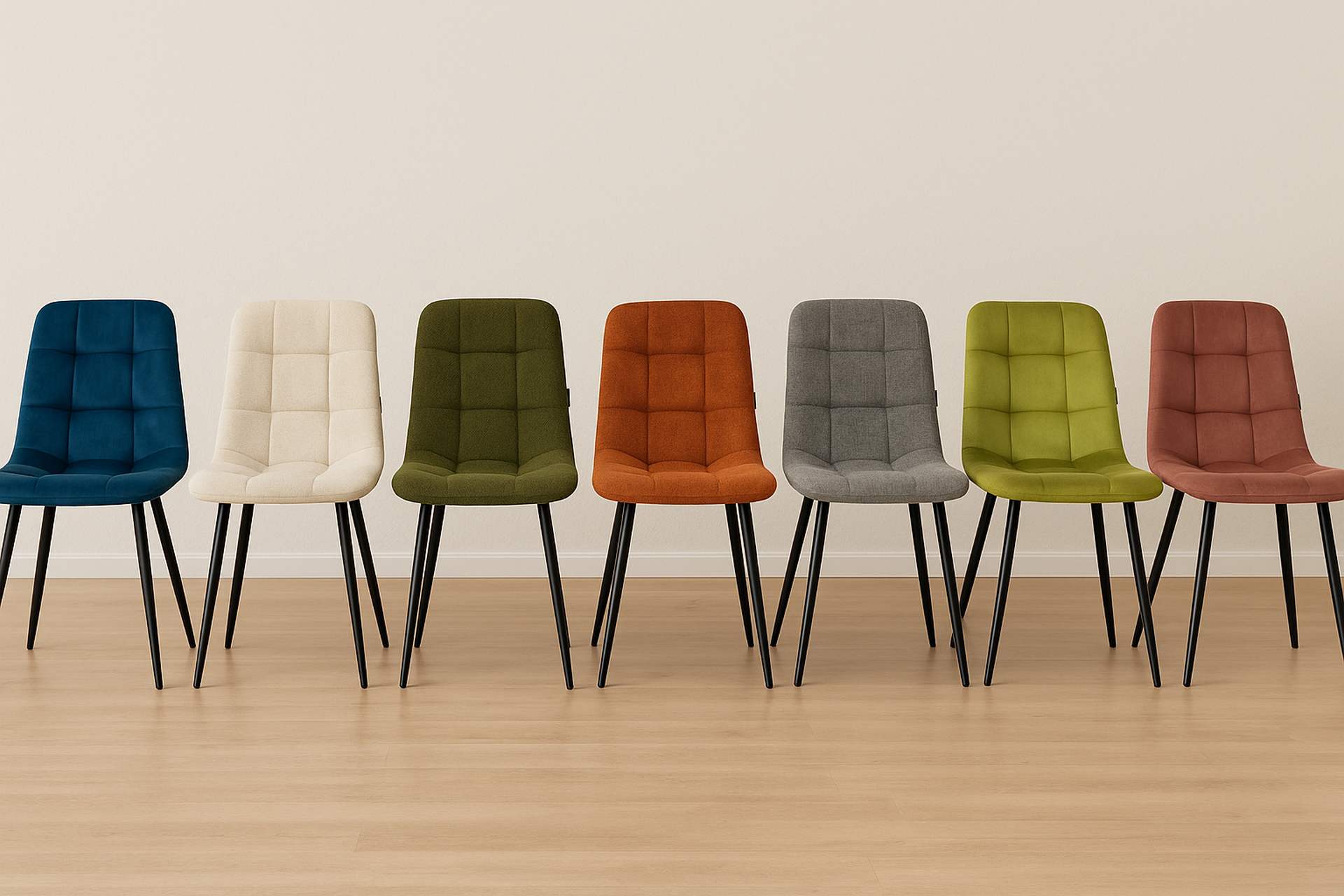 SILLA METAL VELVET AZUL 48x56x80 CM - Min.4 uds