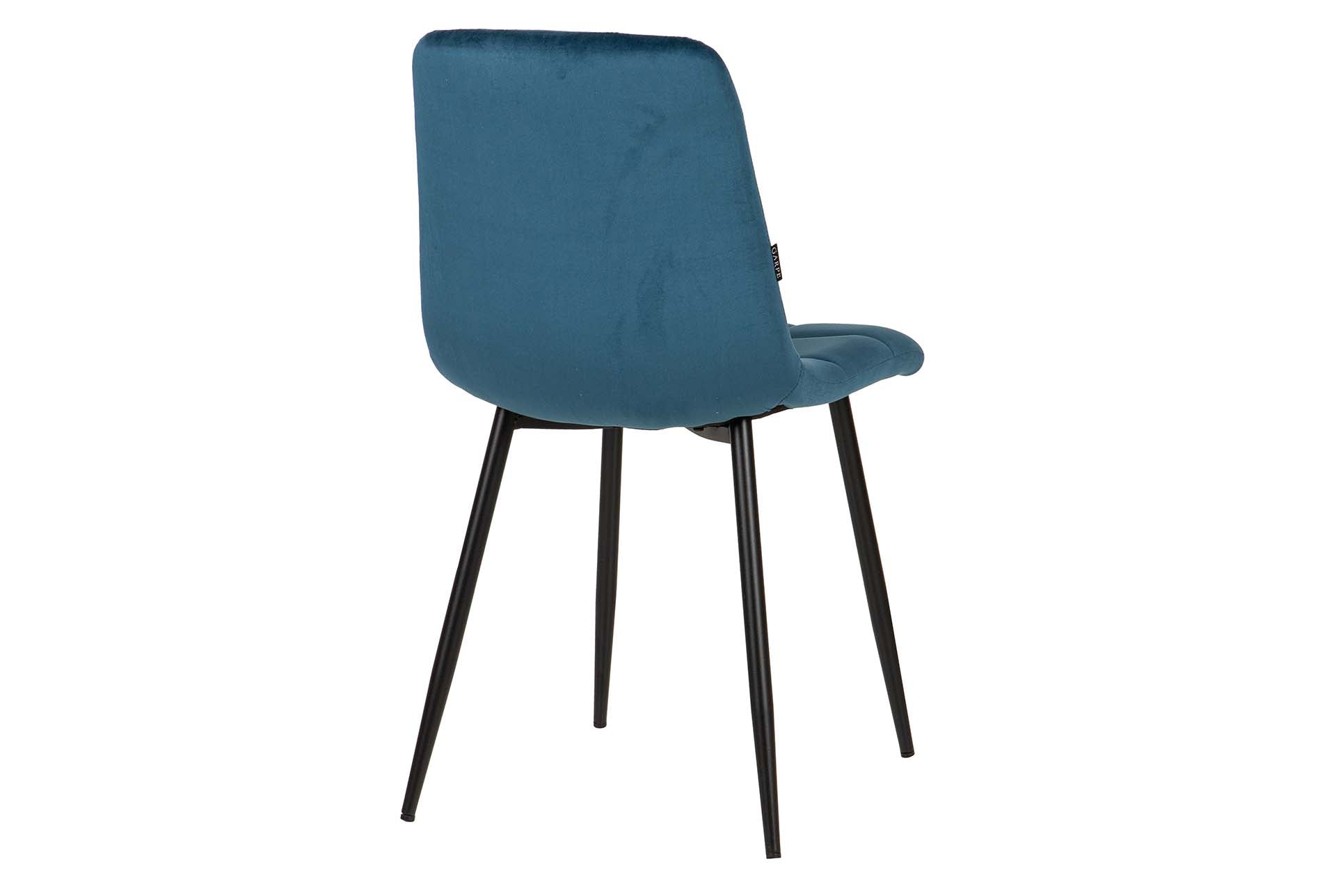 SILLA METAL VELVET AZUL NEGRO 48x56x80 CM - Min.4 uds