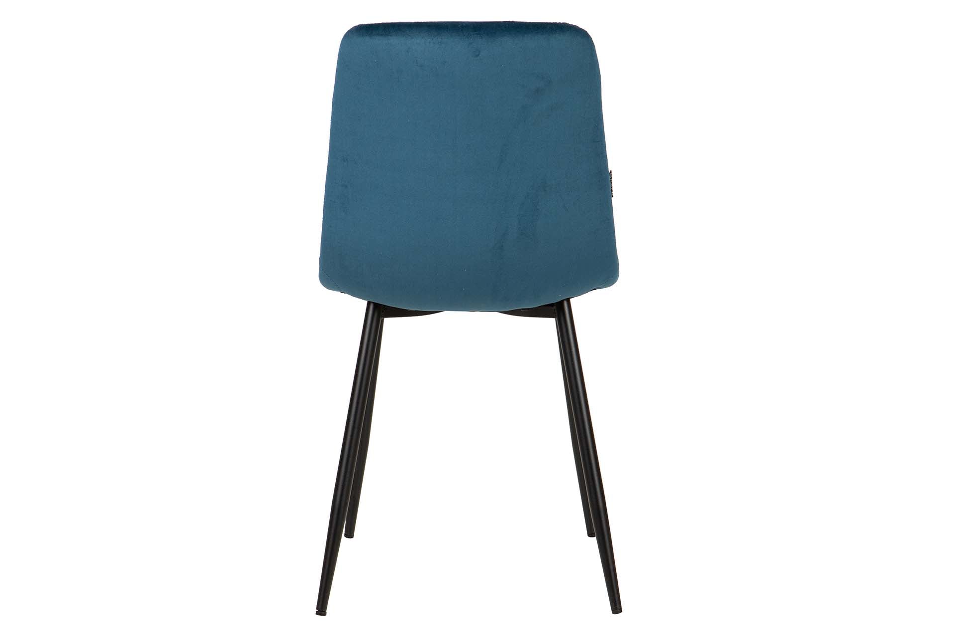 SILLA METAL VELVET AZUL NEGRO 48x56x80 CM - Min.4 uds