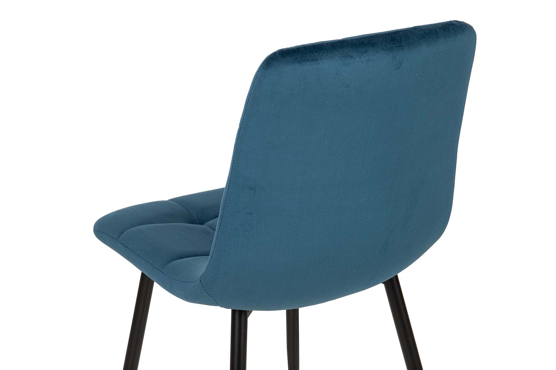 SILLA METAL VELVET AZUL 48x56x80 CM - Min.4 uds