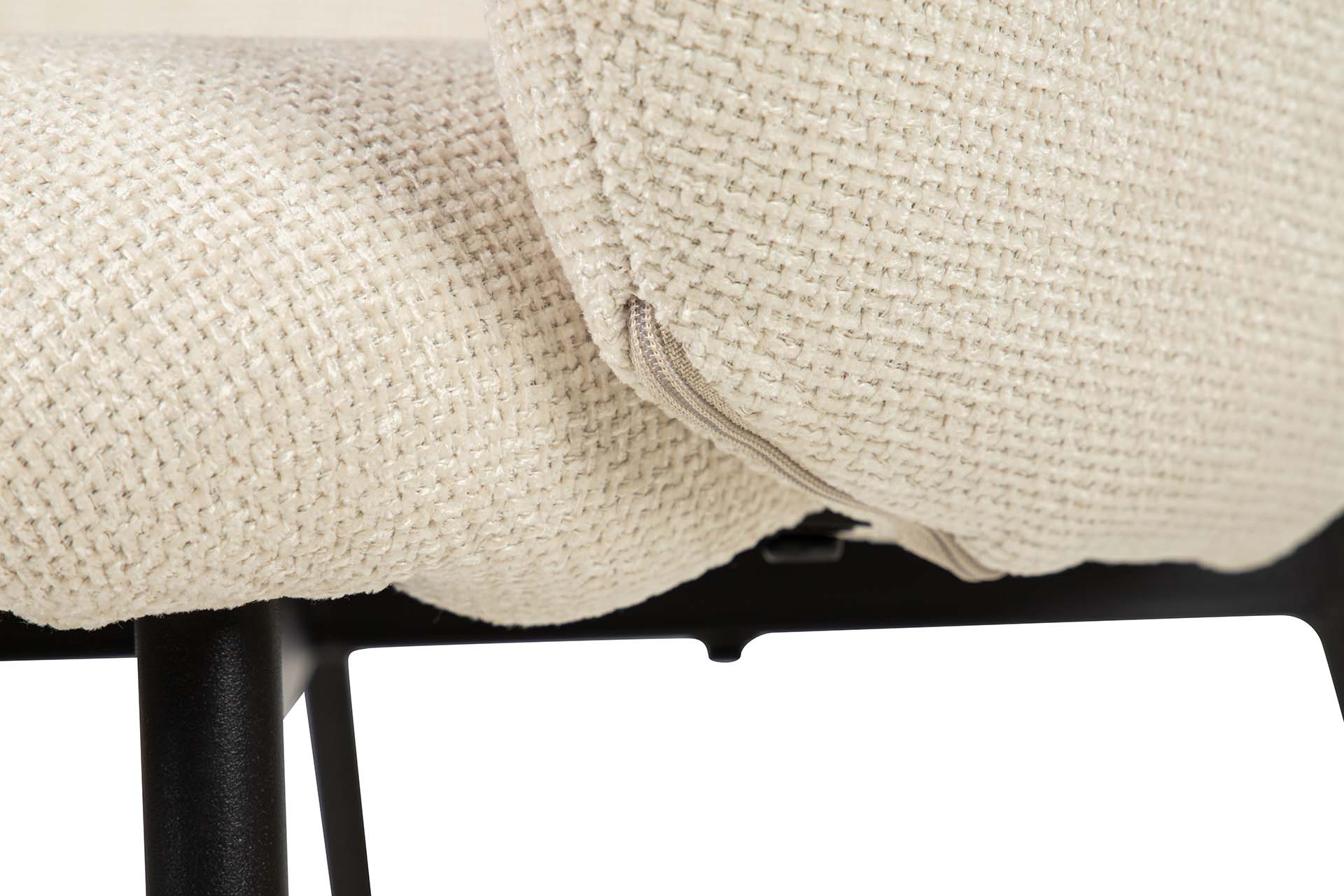 SILLA METAL POLIESTER BEIGE NEGRO 59x62x80 CM - Min.2 uds