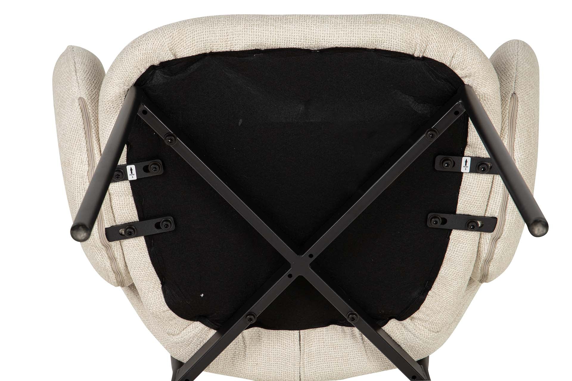 SILLA METAL CHENILLA BEIGE 59x62x80 CM - Min.2 uds