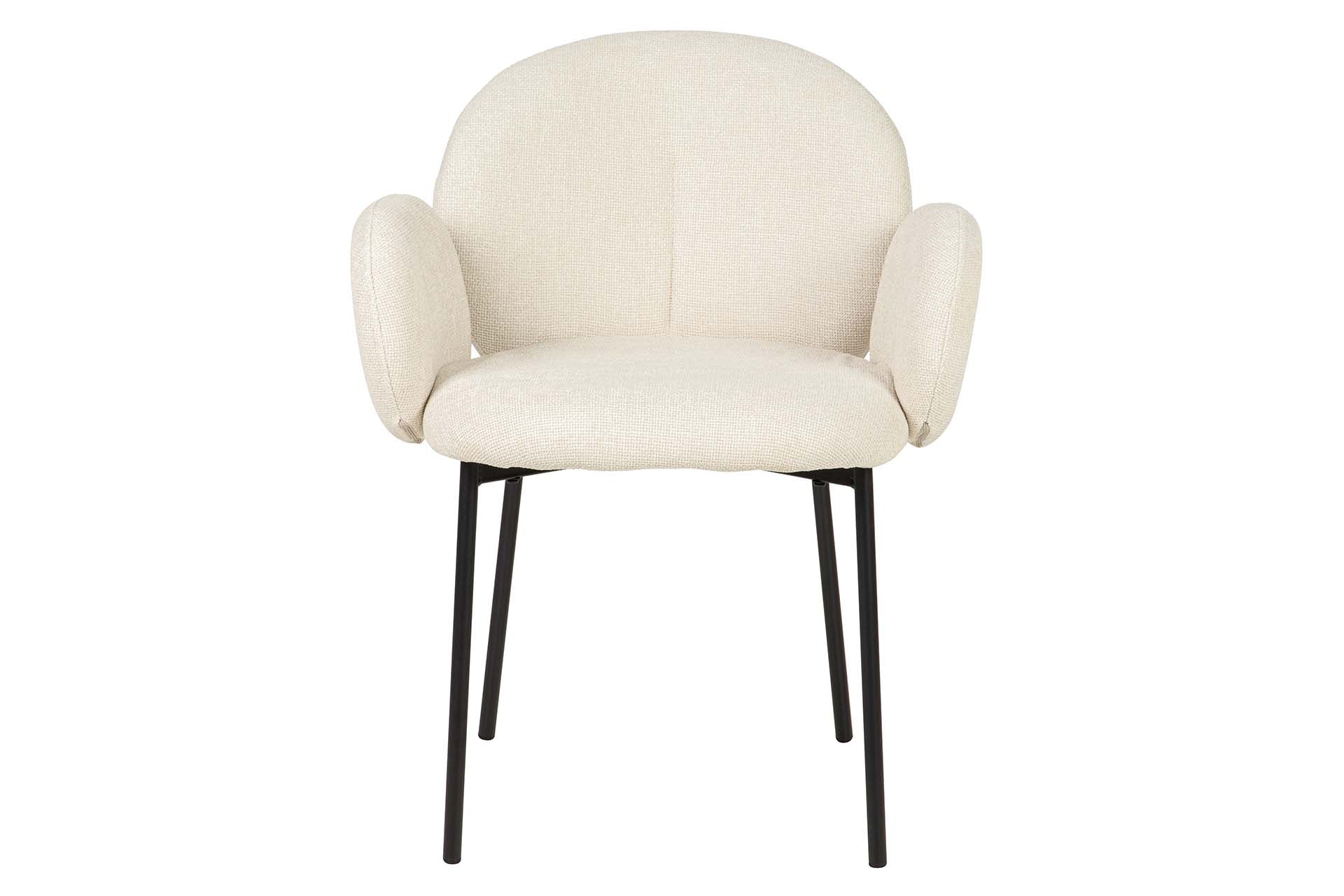 SILLA METAL CHENILLA BEIGE 59x62x80 CM - Min.2 uds