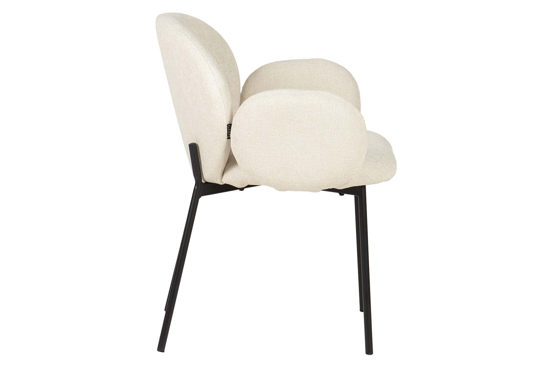 SILLA METAL CHENILLA BEIGE 59x62x80 CM - Min.2 uds