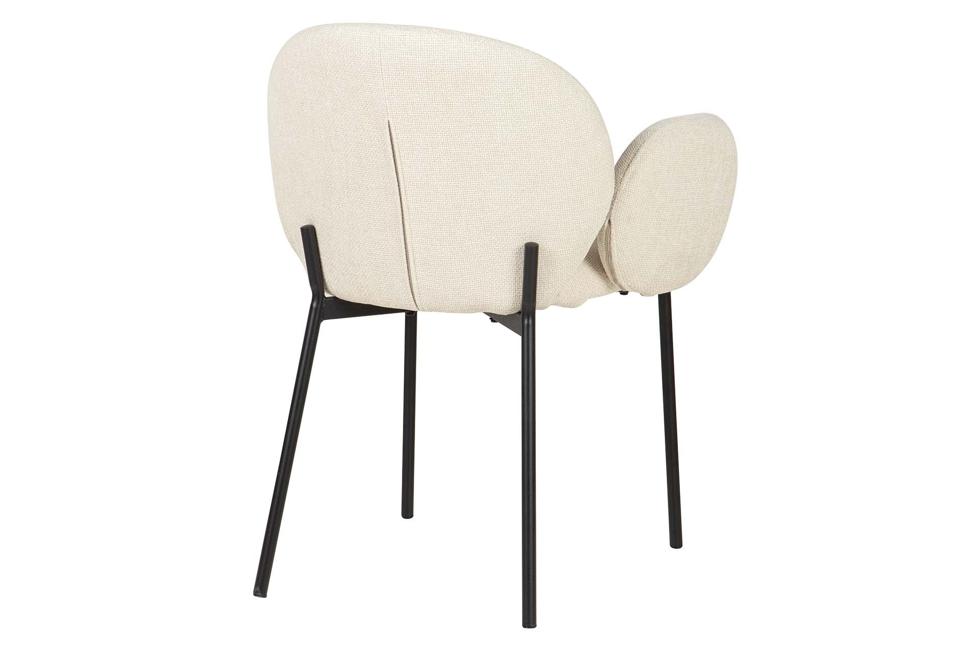 SILLA METAL CHENILLA BEIGE 59x62x80 CM - Min.2 uds