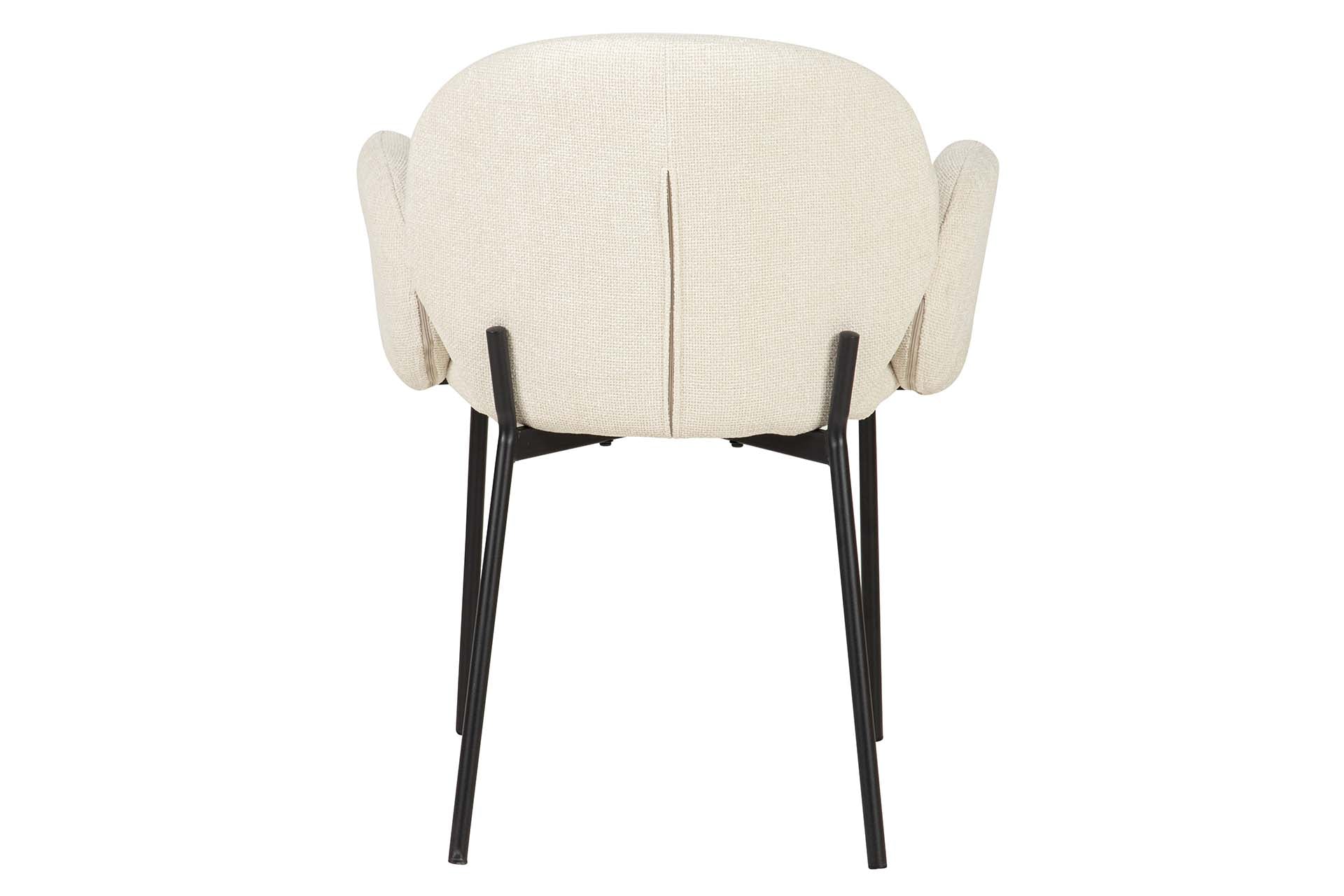 SILLA METAL CHENILLA BEIGE 59x62x80 CM - Min.2 uds