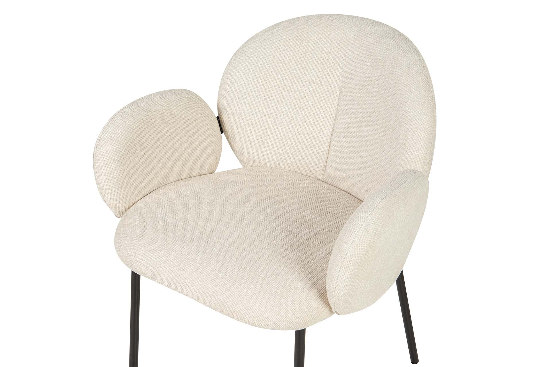 SILLA METAL CHENILLA BEIGE 59x62x80 CM - Min.2 uds