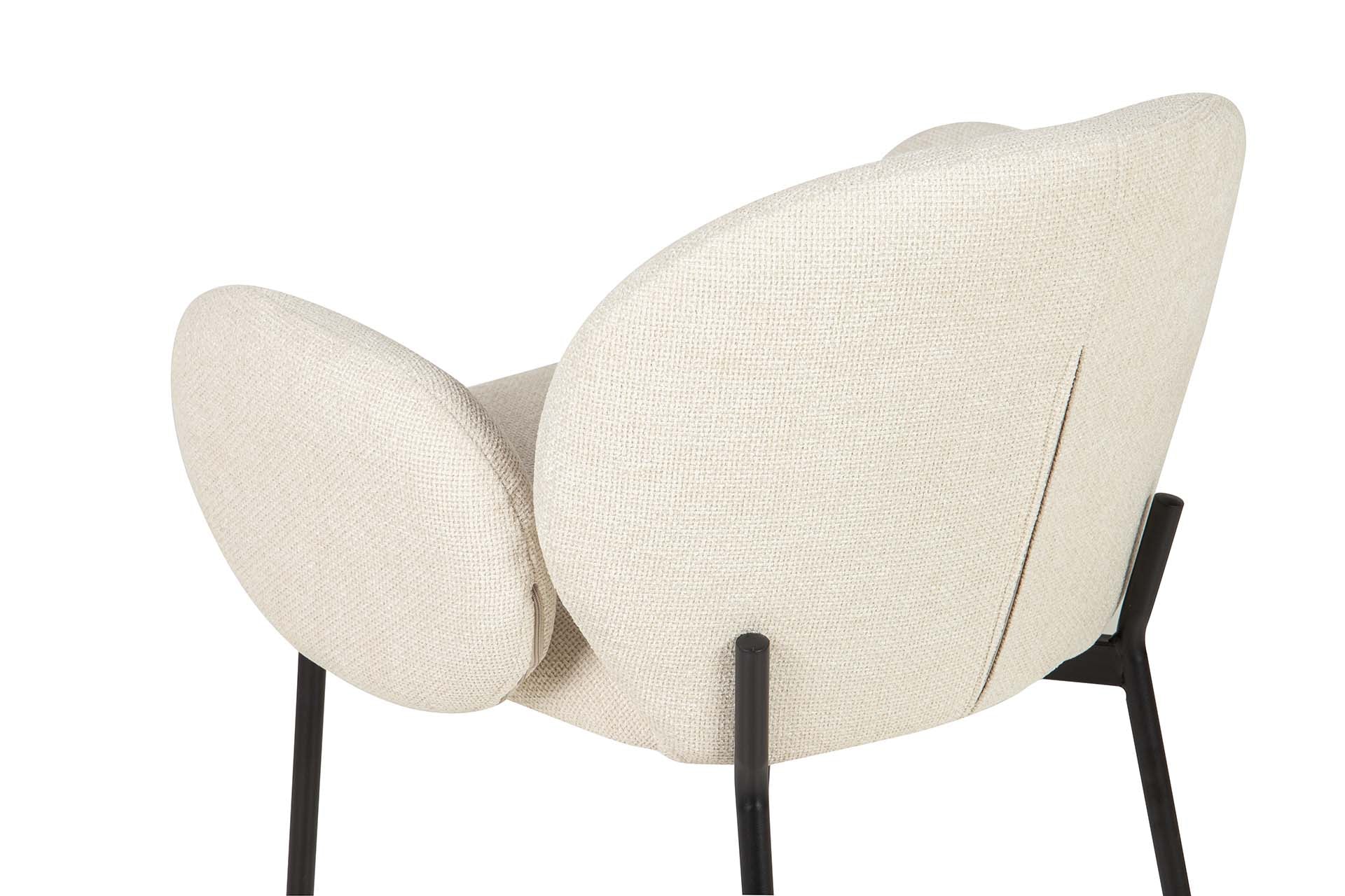 SILLA METAL POLIESTER BEIGE NEGRO 59x62x80 CM - Min.2 uds