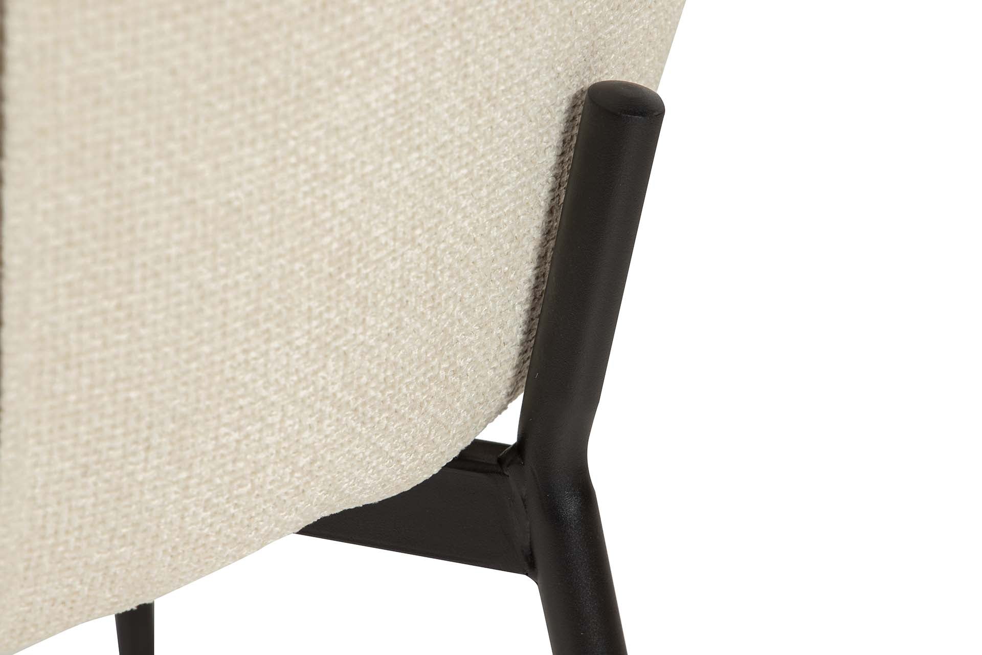 SILLA METAL CHENILLA BEIGE 59x62x80 CM - Min.2 uds