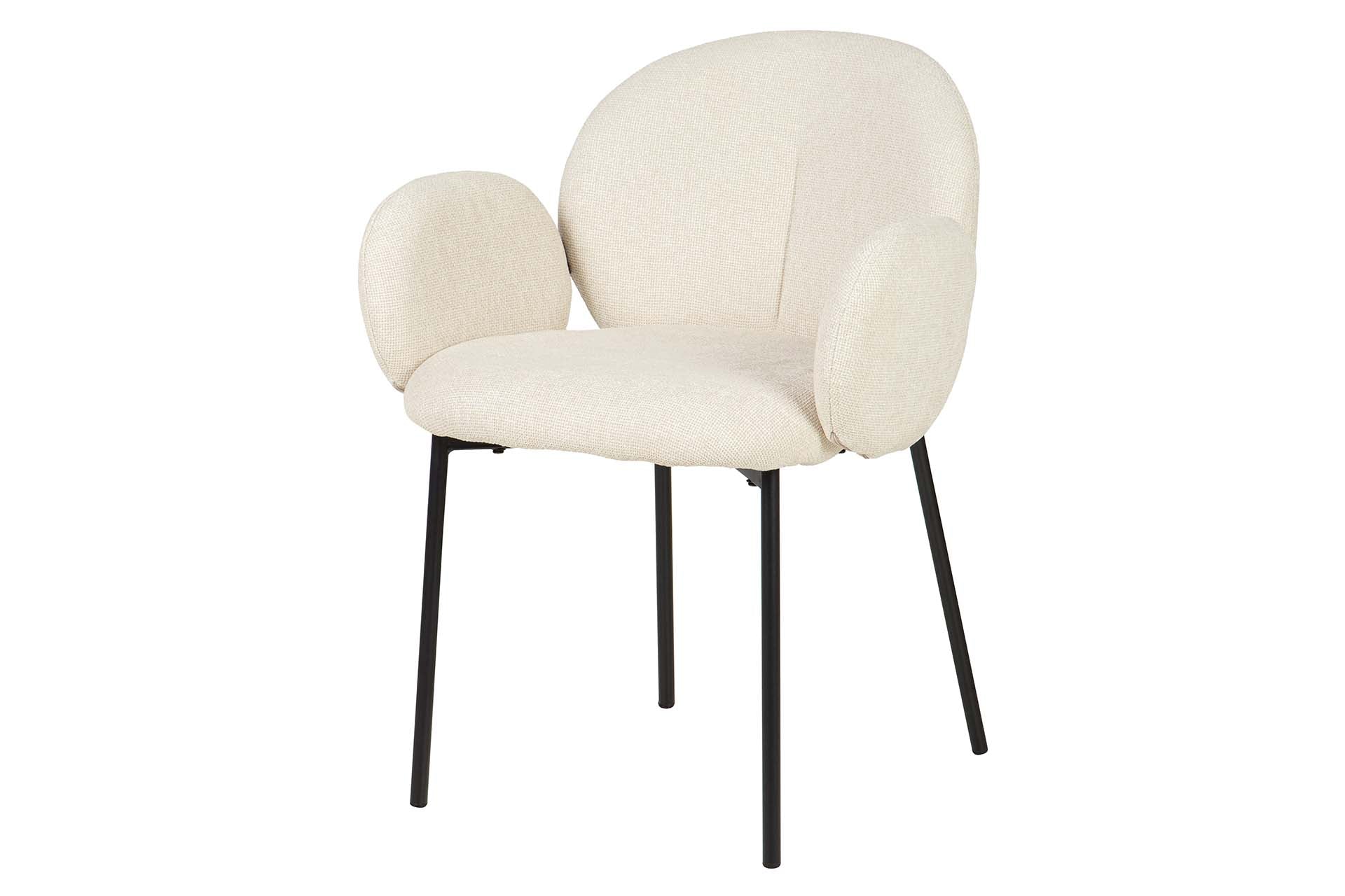 SILLA METAL CHENILLA BEIGE 59x62x80 CM - Min.2 uds