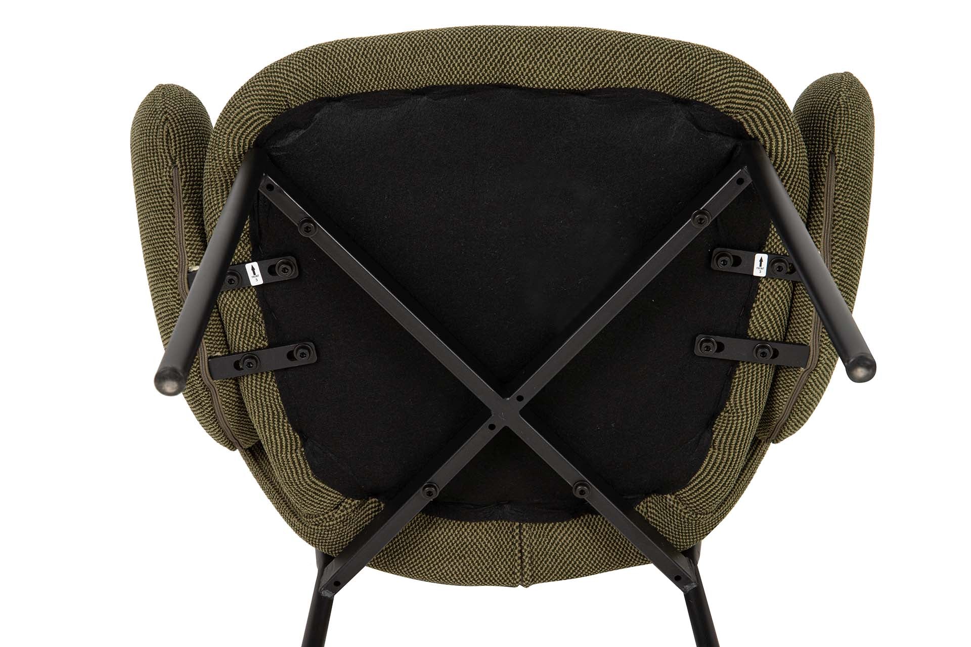 SILLA METAL POLIESTER VERDE NEGRO 59x62x80 CM - Min.2 uds