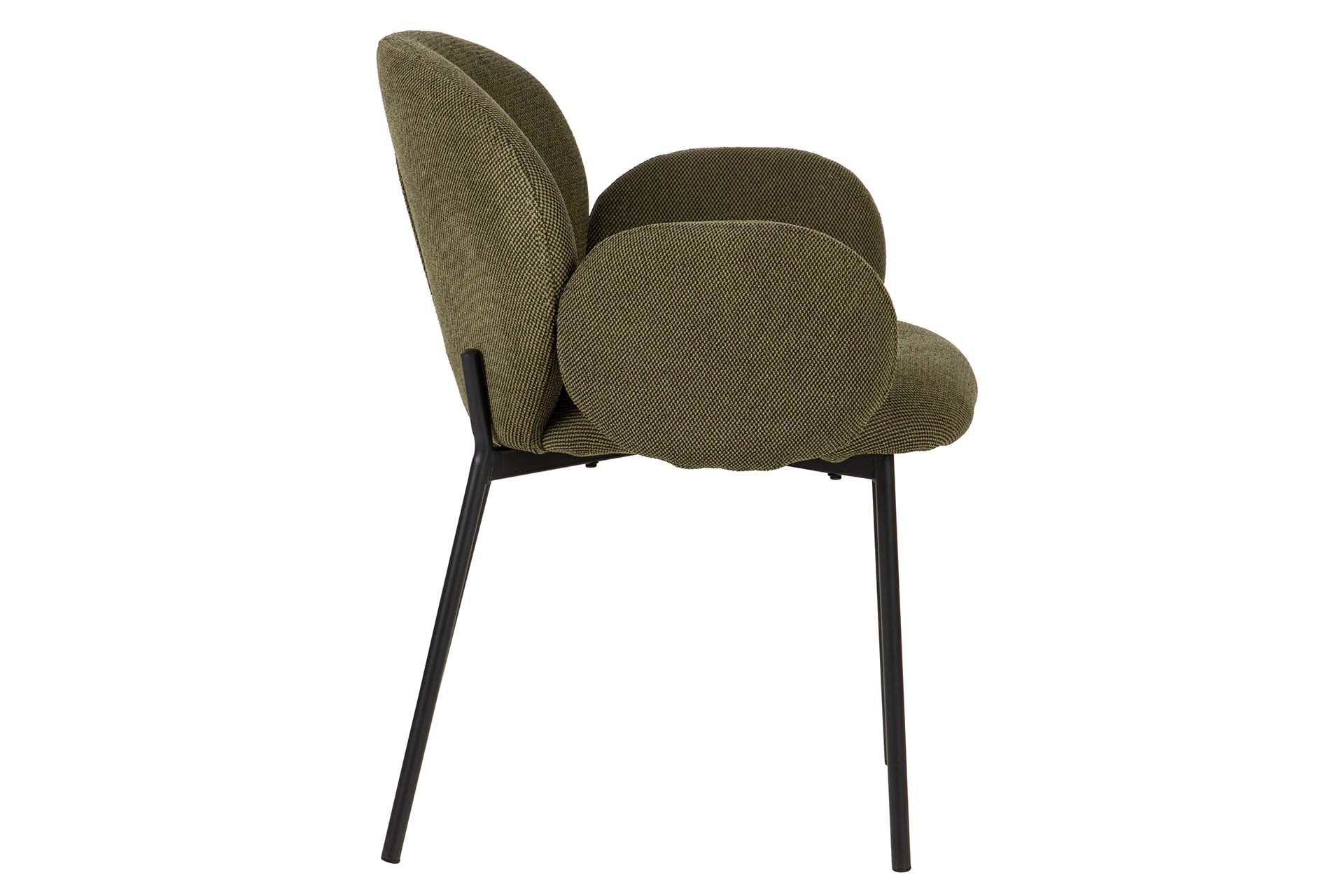SILLA METAL POLIESTER VERDE NEGRO 59x62x80 CM - Min.2 uds