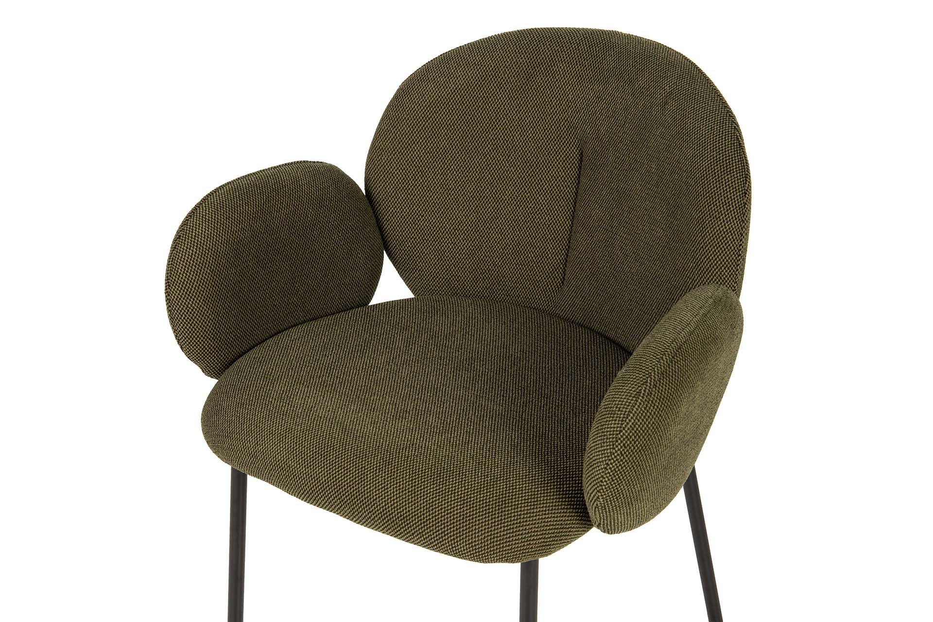 SILLA METAL POLIESTER VERDE NEGRO 59x62x80 CM - Min.2 uds