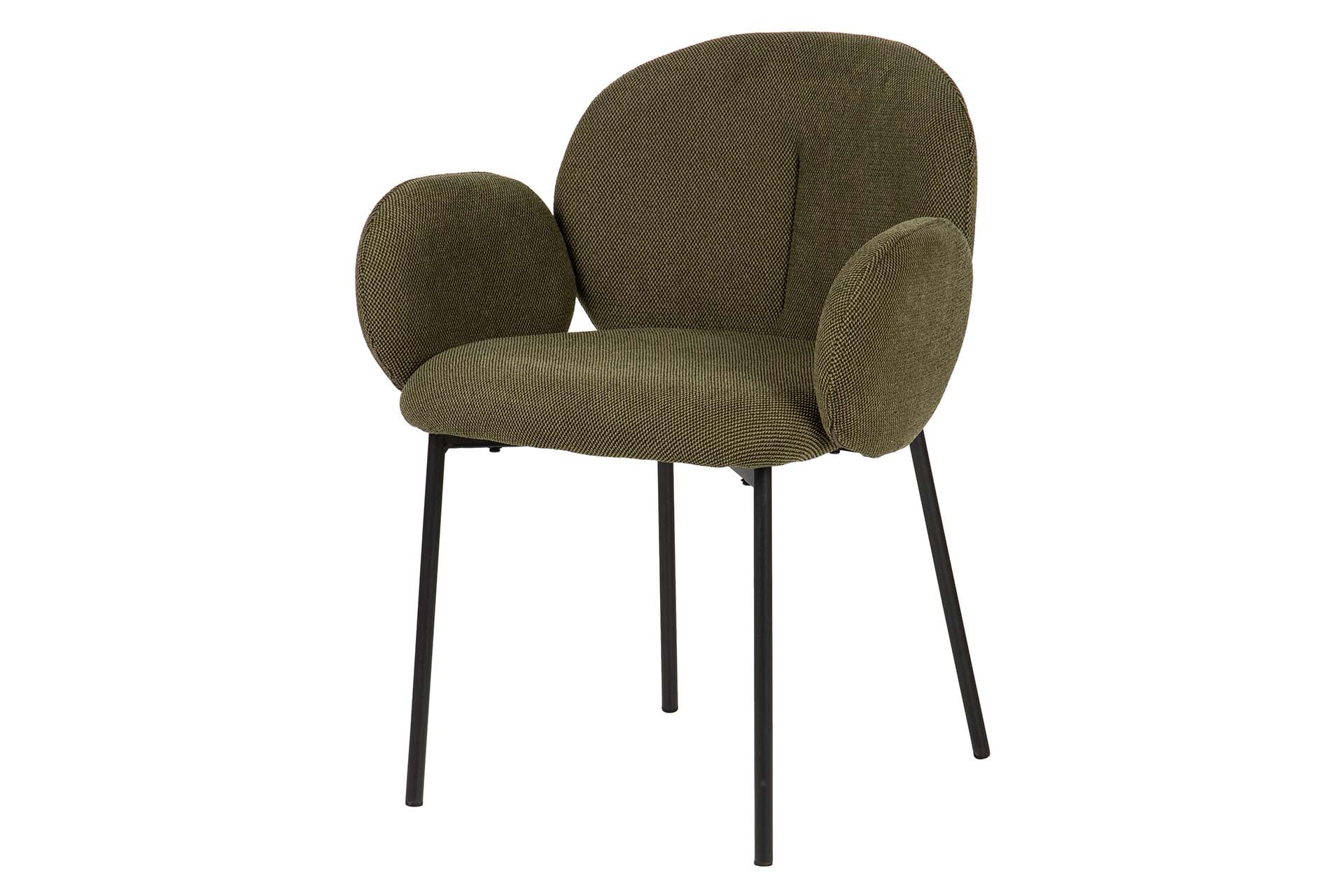 SILLA METAL POLIESTER VERDE NEGRO 59x62x80 CM - Min.2 uds