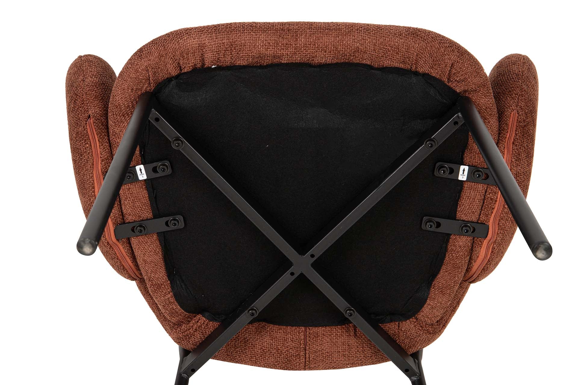 SILLA METAL POLIESTER GRANATE NEGRO 59x62x80 CM - Min.2 uds