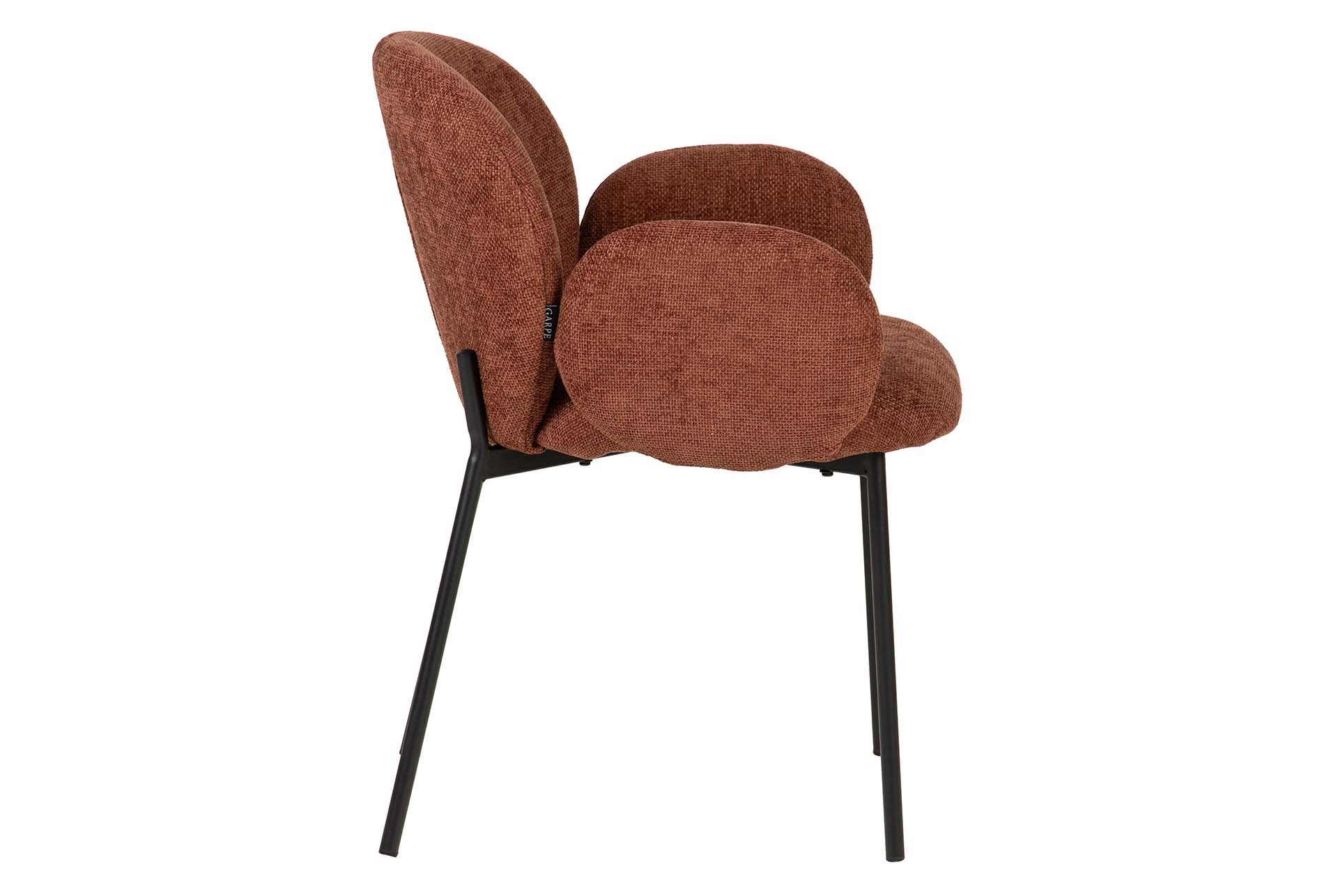 SILLA METAL POLIESTER GRANATE NEGRO 59x62x80 CM - Min.2 uds
